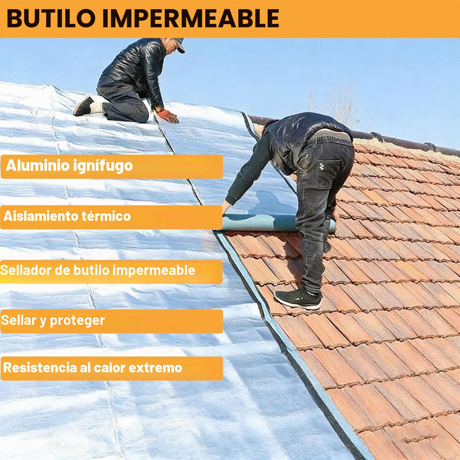 Tamaño Grande Adhesión Cinta Butilo Impermeable Aluminio Cinta Butilica 1.5mm De Espesor para Caravanas, Techo, Ventana, Ruptura De Tuberías, Goteras, Grietas(Size:3.3x33ft(1x10m))