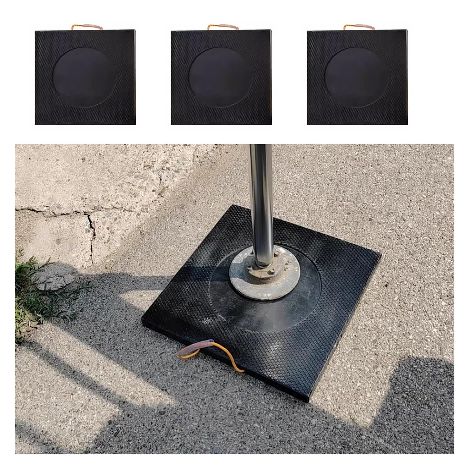 Generisch Hochleistungs-Kranstabilisierungspads – rutschfeste Straßenmatten für Baumaschinen und Wohnmobile (4 Stück, 50 x 50 x 6 cm) – Robuste Auslegerpads für mehr Stabilität