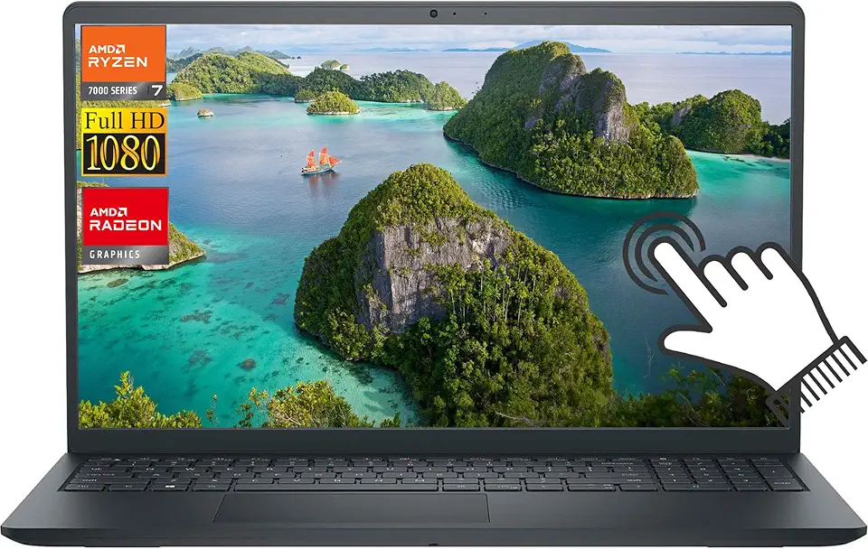 Dell Laptop Inspiron 15 3000 com tela sensível ao toque de 15,6 polegadas FHD (1920 x 1080) IPS, AMD Ryzen 7 7730U de 8 núcleos até 4,5 GHz, 16 GB de RAM 1TB SSD, placa de vídeo AMD Radeon, leitor de