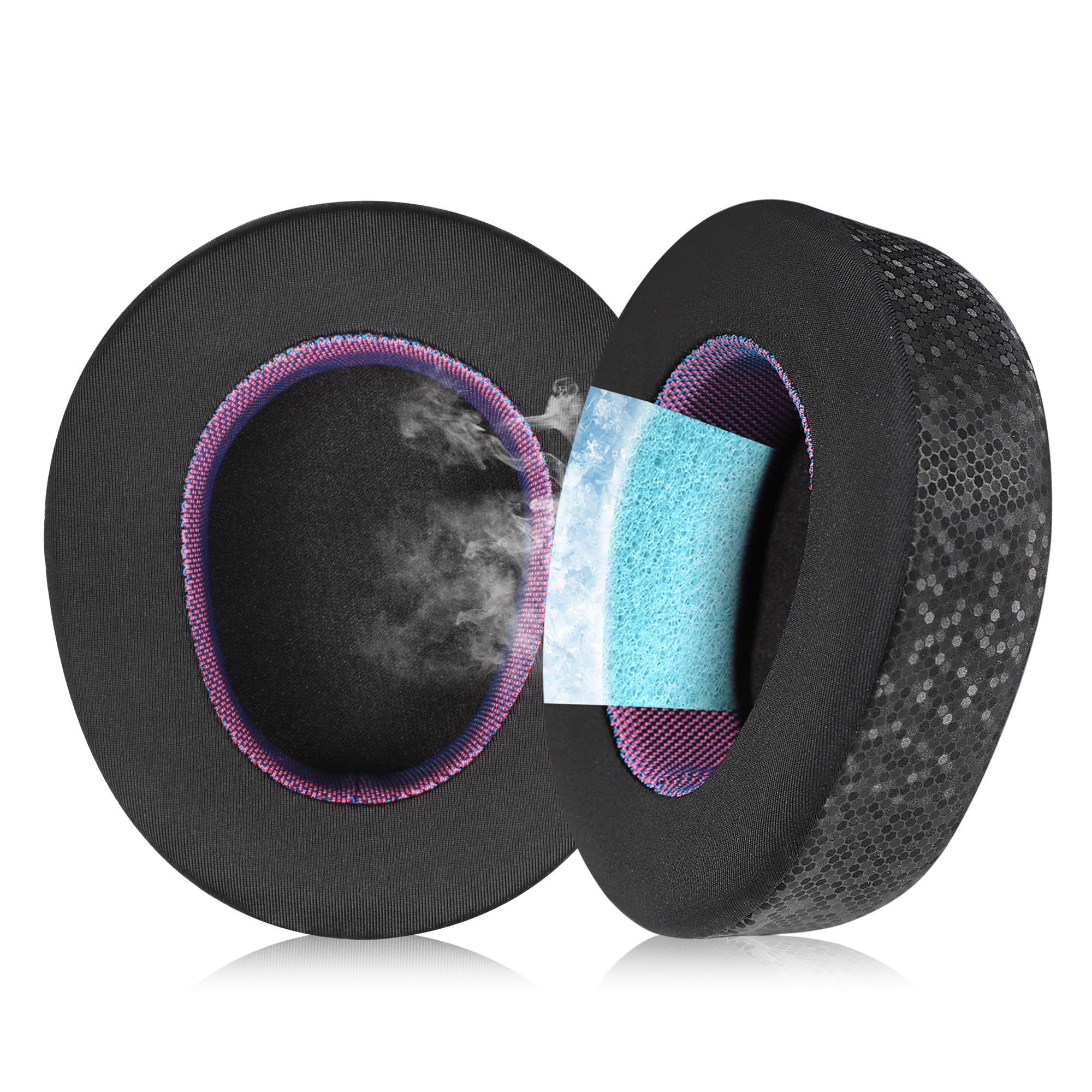 Jomwag Magic Ice Gel Replacement Earpads for SteelSeries ARCTIS NOVA PRO (Wired) - Black/Purple Ear Pads