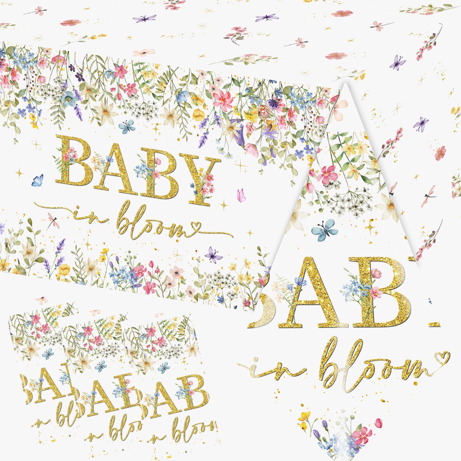 Amazon.com: Wildflower Baby Shower Decorations-3Pcs Baby in Bloom ...