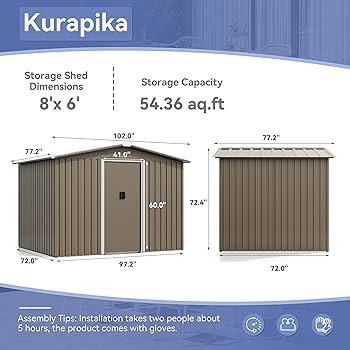 Amazon.com: Kurapika 8 x 6FT Outdoor Storage Shed Waterproof