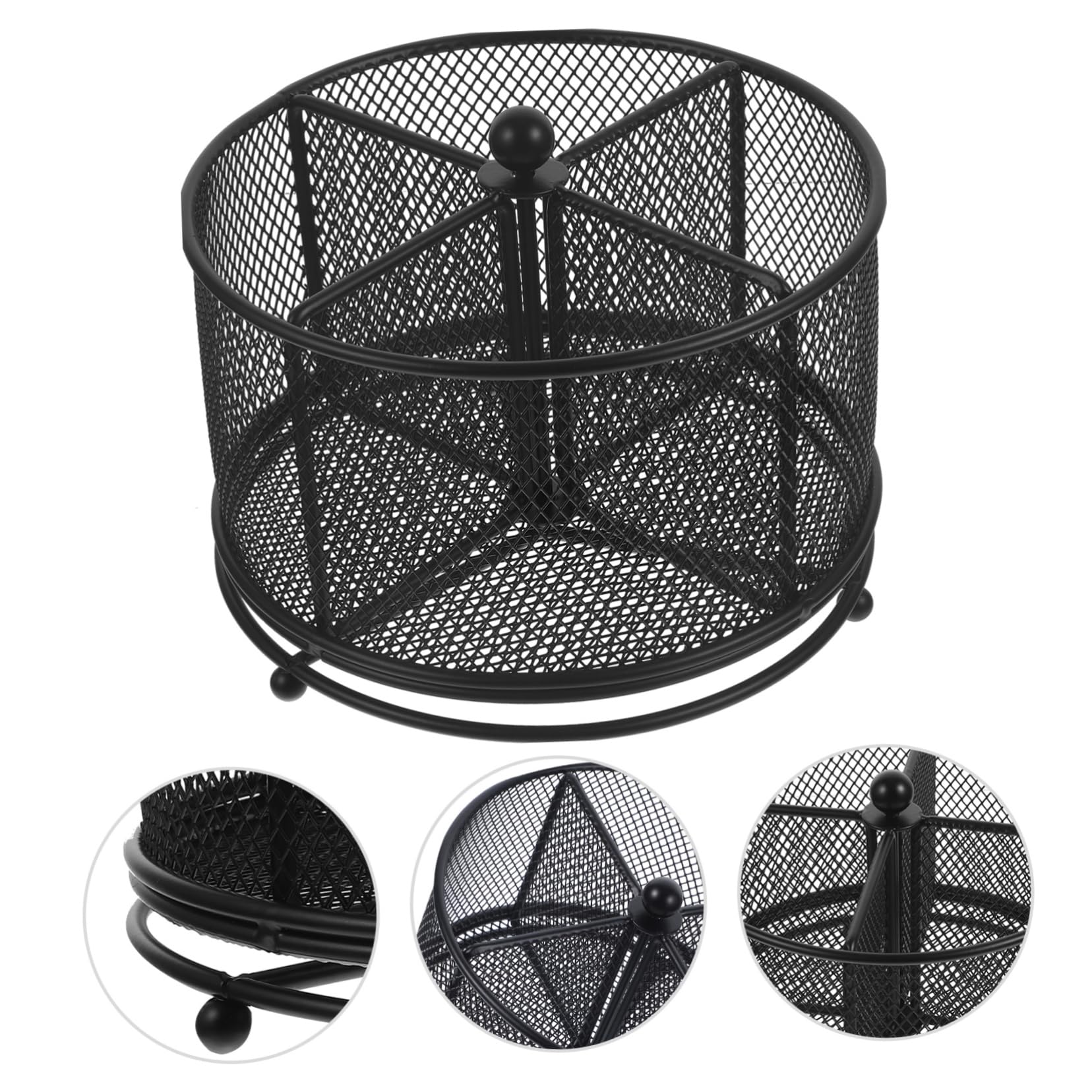 Portaposate Rotante Metallo Con Scomparti Organizer Per Utensili Da Cucina Supporto Per Contenitori Da Bancone