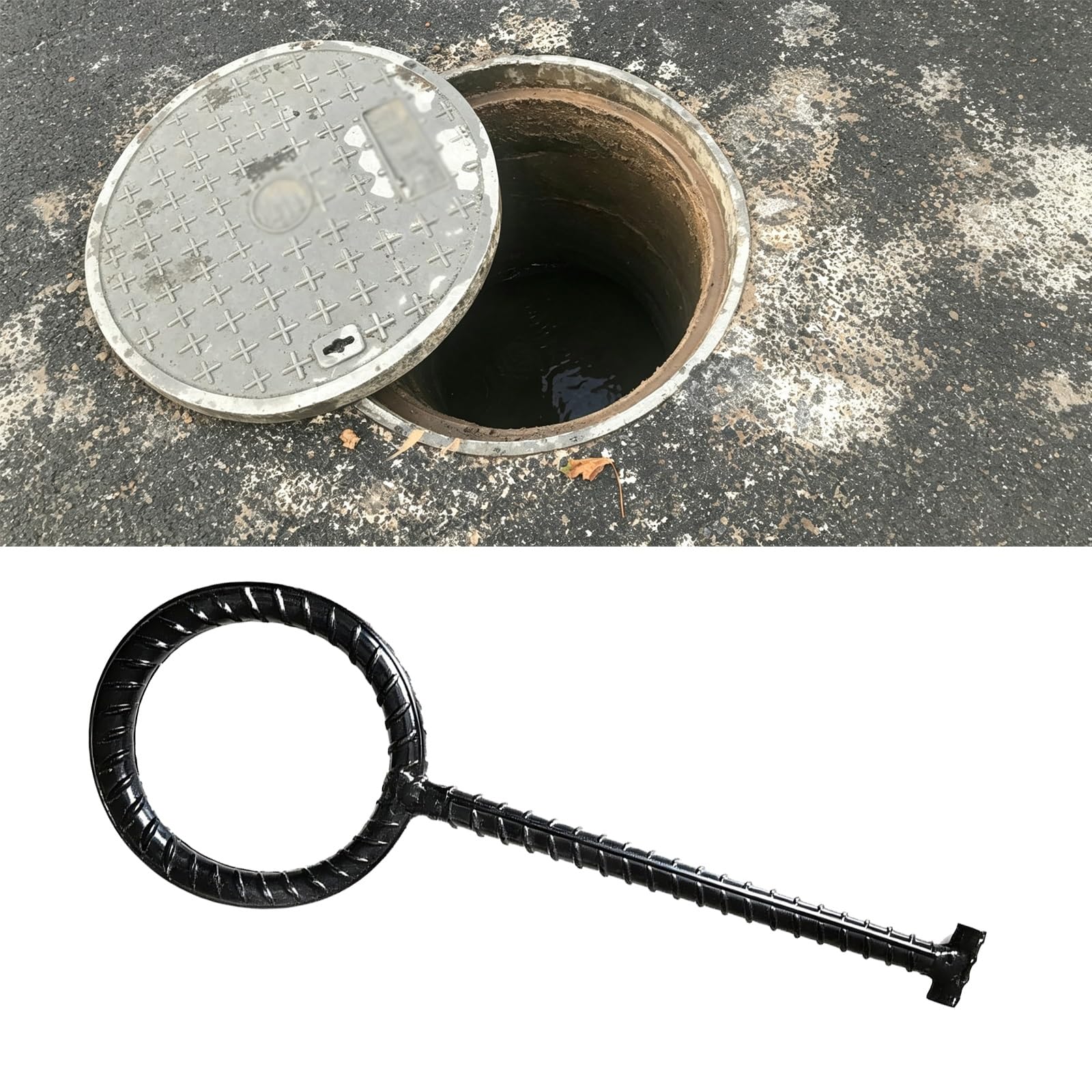 NMKSYX Rigid Steel Drain Grate and Manhole Cover Lifter Vault Lid Puller