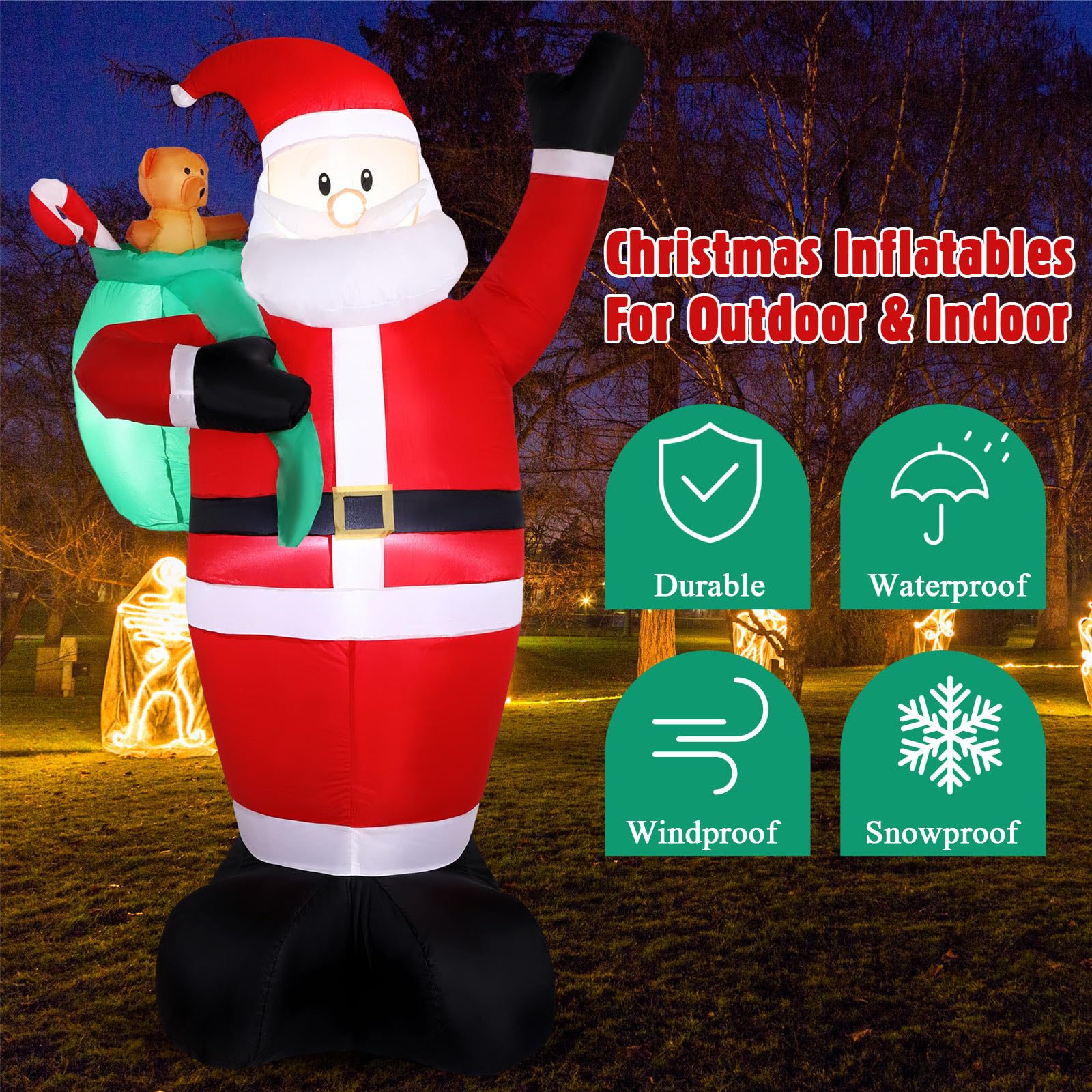 Santa Tree Snowman Inflatable Snapklik.com : Shappy 6 Ft Christmas Inflatables Outdoor Decorations ...