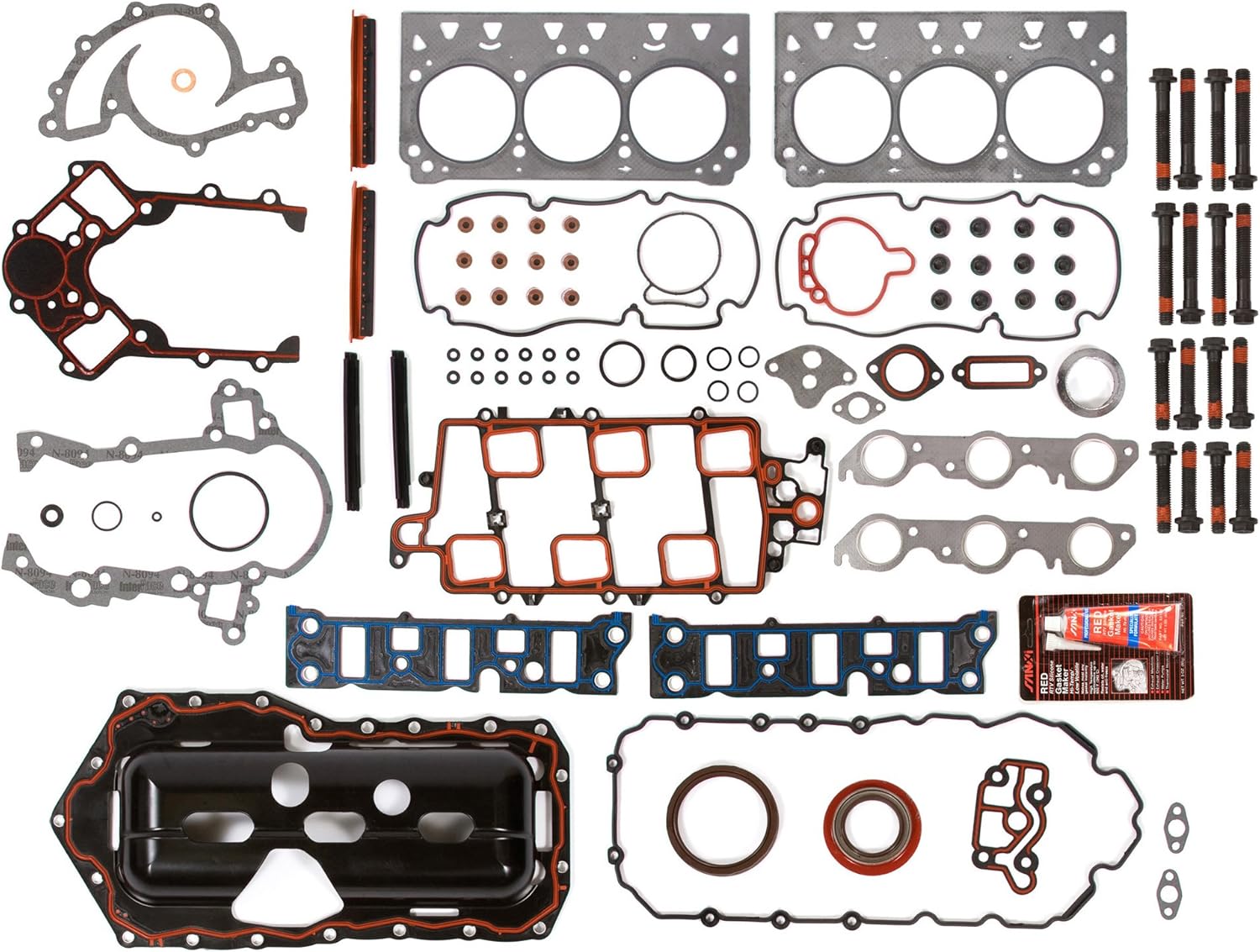 MA-4216923768 Full Gasket Set Head Bolts Compatible With/For 95-03 Chevy Buick Oldsmobile Pontiac 3.8