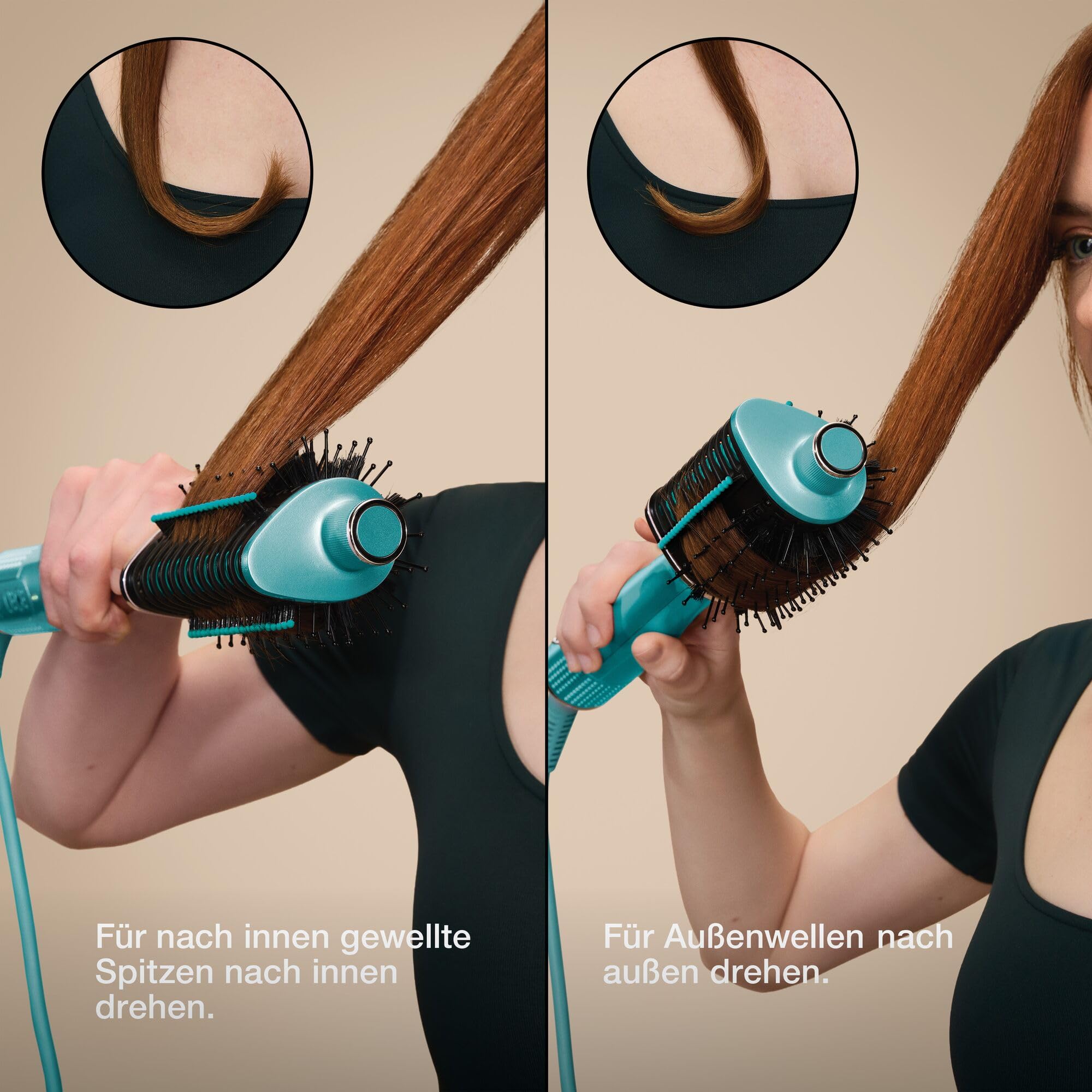 Shark Glossi 2-in-1-Styler mit Heißluft und Glanz-Finish, Türkis HT302EUTL | Salonqualität, Keramikplatten, Volumen, Gloss Lock, alle Haartypen