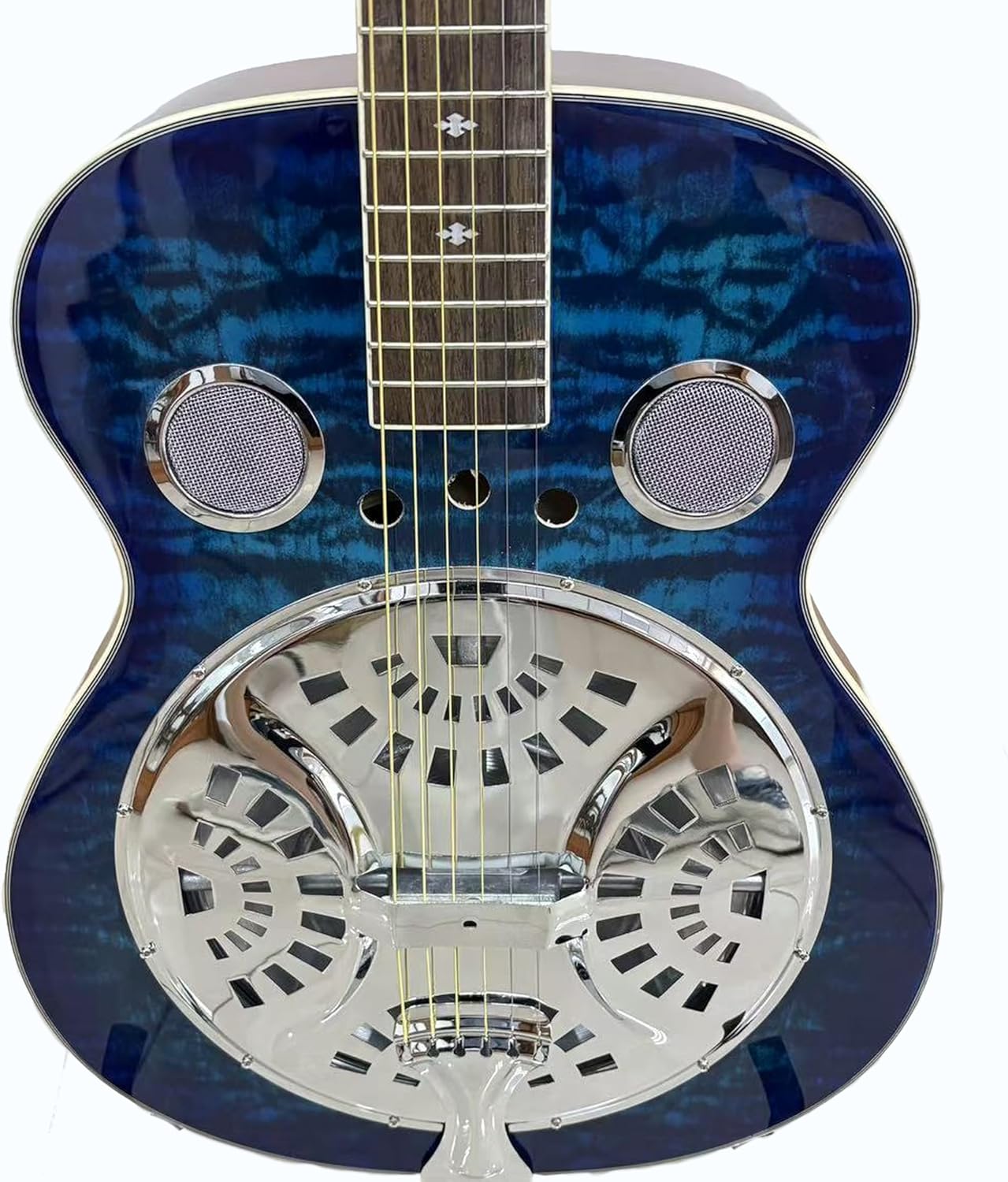 40-Inch Resonator Guitar with Spruce Top & Sapele Body, Okoume Neck, Rosewood Fingerboard | Bronze Strings | Beginner guitar (Sky Blue)