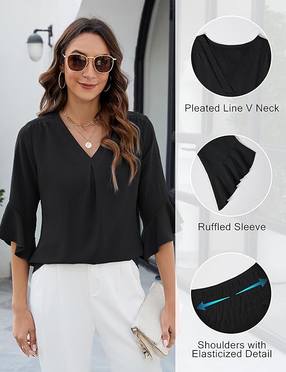 🌸 Blooming Jelly Chiffon Blouse: Trendy Summer Top for Women