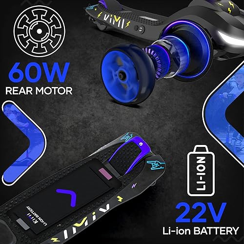 Miniatura 7 de Kimi Scooter eléctrico de 3 ruedas para niños y niños pequeños de 2 a 9 años, luz delantera premium y luces de rueda, niños y niñas, luz de patada