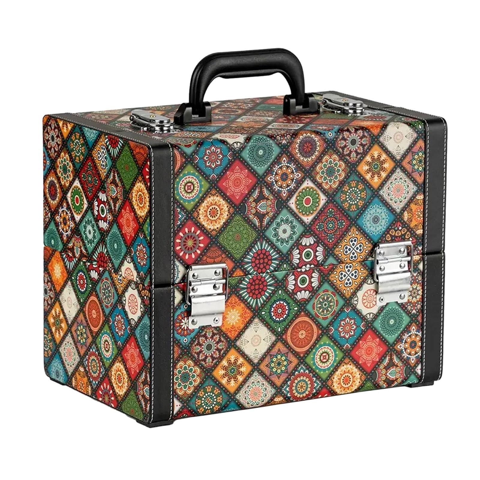 CKKNILV Cosmetic Case Portable Travel Beauty Box Waterproof Makeup Bag Organiser Bag Makeup Artist Bag Multifunction Bag Travel Makeup Case Beauty Train Case Leather Cosmetic Ca