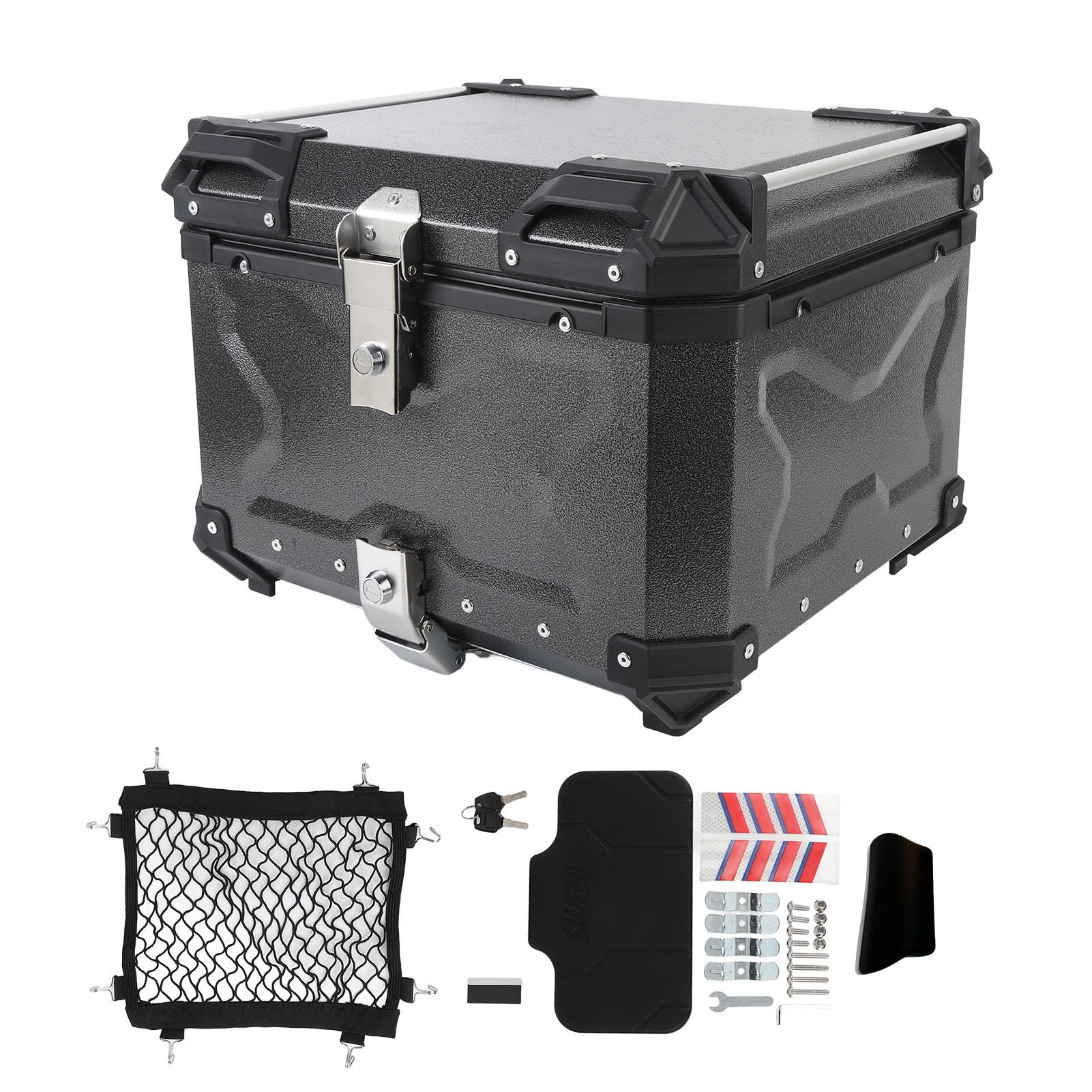 Shockproof 55L Motorcycle Trunk with Security Lock, Universal