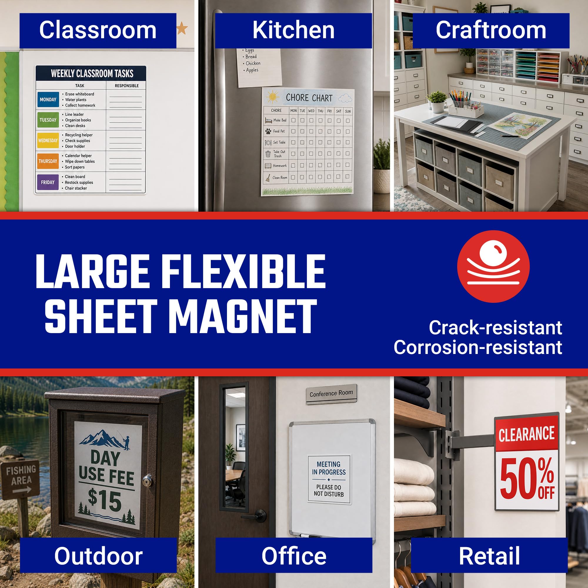 Master Magnetics Flexible Magnet Sheet with Adhesive - 12" Wide, 24" Long, 08504 — Amazon image 6