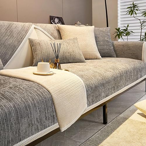 Funda de sofá, divertida funda de sofá para sofá, funda de sofá de felpilla a rayas, antiarañazos, funda protectora para sofá, lavable,