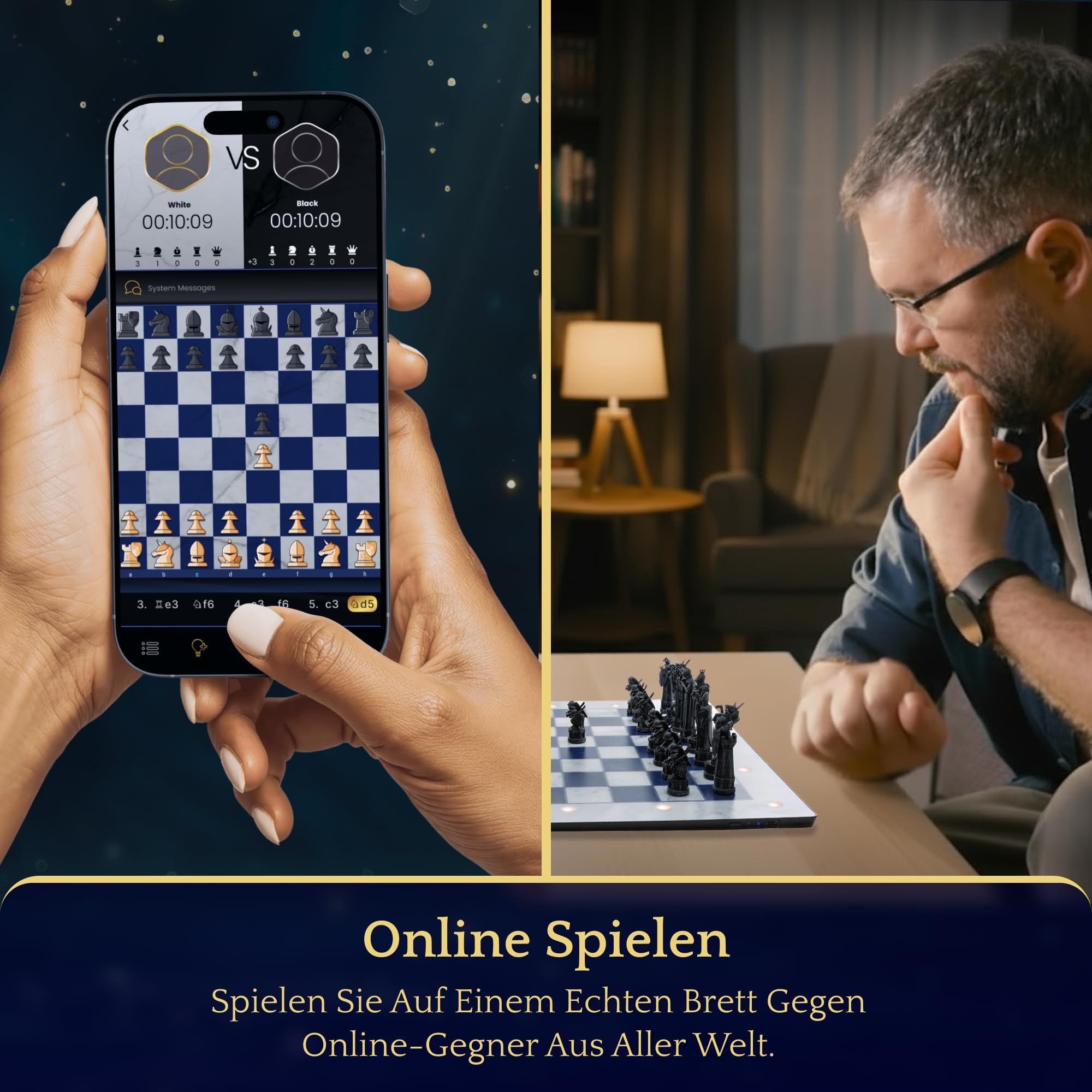 Harry Potter Elektronisches Schachspiel – GoChess Mini Wizard. Leuchtendes Schachset für Kinder & Erwachsene, alle Spielstärken, mit Online-App. Perfekt für Harry-Potter-Fans