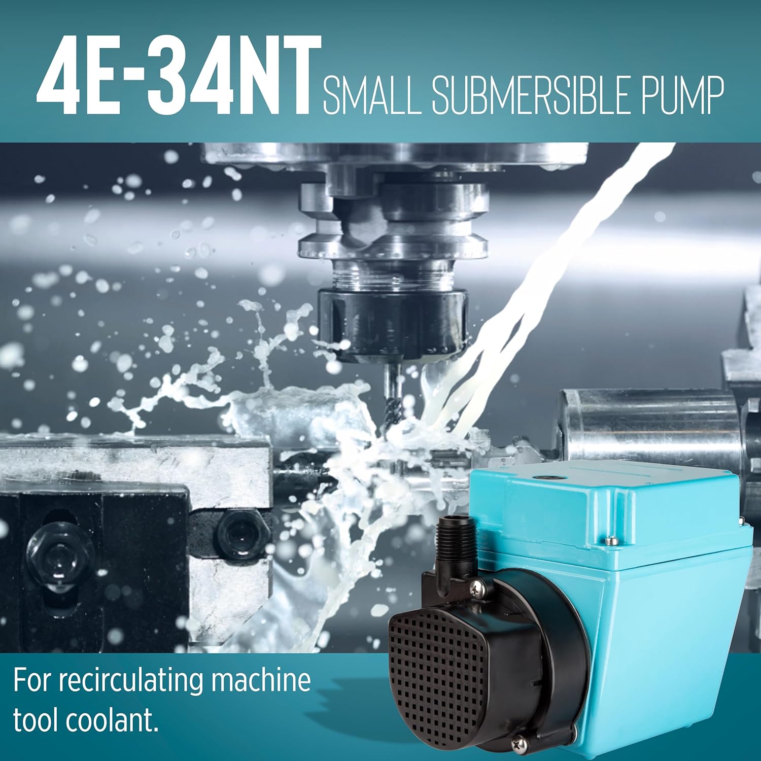 Little Giant 4E-34NT 115-Volt, 1/12 HP, 710 GPH, Small Oil-Filled Submersible Water Transfer/Recirculating Pump with 10-Ft. Cord, Blue, 504186