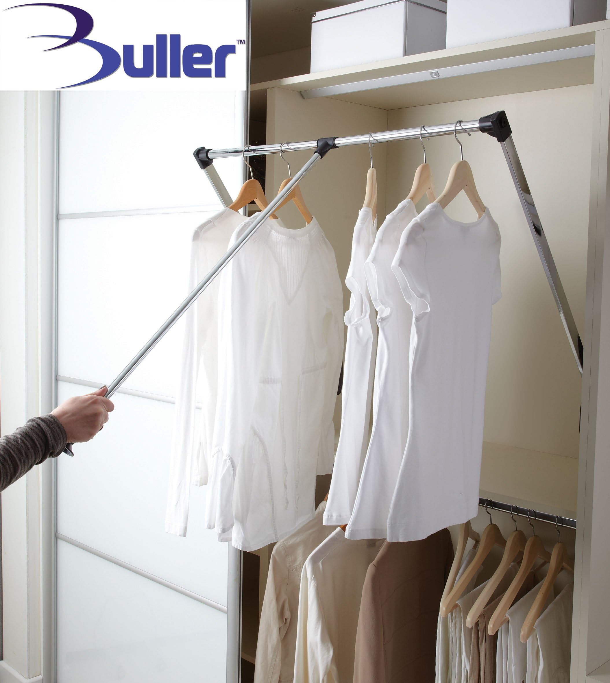 Pull Down Wardrobe Rail Lift 450-600mm 12kg Load