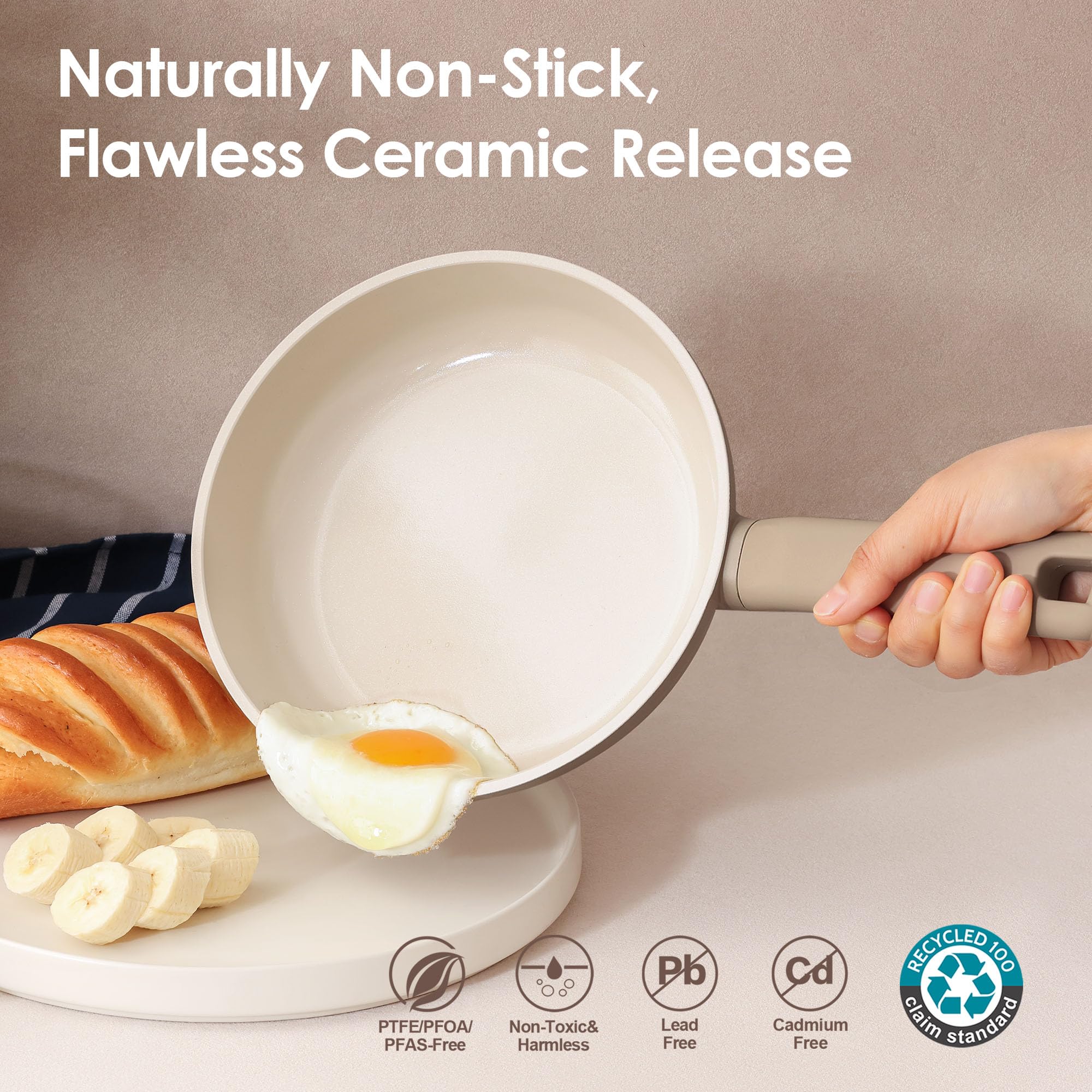SENSARTE Ceramic Nonstick Cookware Set - 17 Piece -3 SENSARTE Ceramic Nonstick Cookware Set - 17 Piece -3