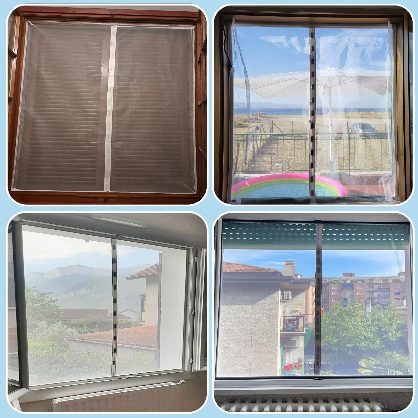 Moustiquaire AimantéE 240x165 Cm Fenetre Facile à Installer Fermeture Automatique Fenetre Moustiquaire Animaux AcceptéS Fenetres De Balcon Fenetres Coulissantes - Blanc Z