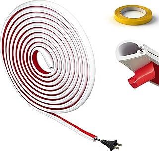 7MM x1.5M Halbkreisförmiger Selbstklebender Kabelkanal Weiß Kabelschlauch Kabelverlegung 1er Kabelschutz Mit 10mm x 15m Stoffklebeband Ideal für Büro Haushalt Elektroinstallation
