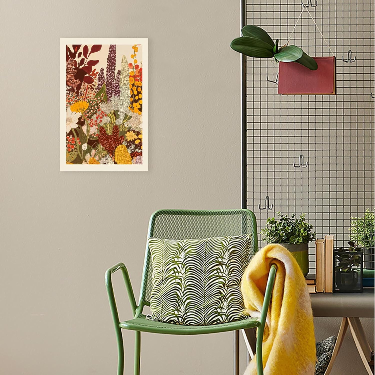 Retro Botanical Poster Abstract Wildflower Garden Canvas Wall Art Modern Nature In Warm Tones Flower Aesthetic Prints Painting For Living Room Bedroom Apartment Wall Decor 8x12in Wrapped Canvas