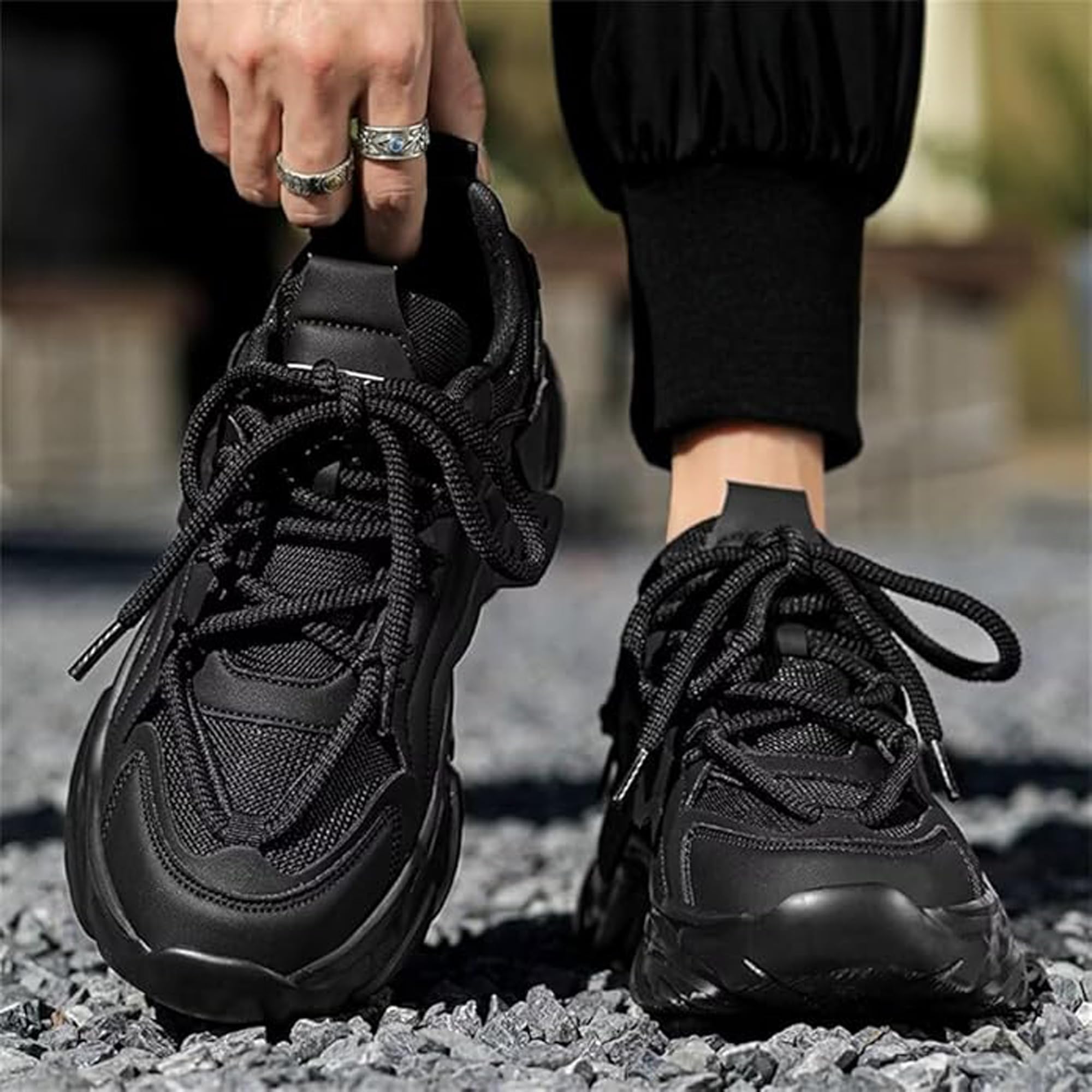 Cruiser Chunky Sneaker for Men | Bold & Stylish Design | Lightweight & Comfortable | Gymwear & Casual Outfits | Durable Footwear 2630-1 Black 2