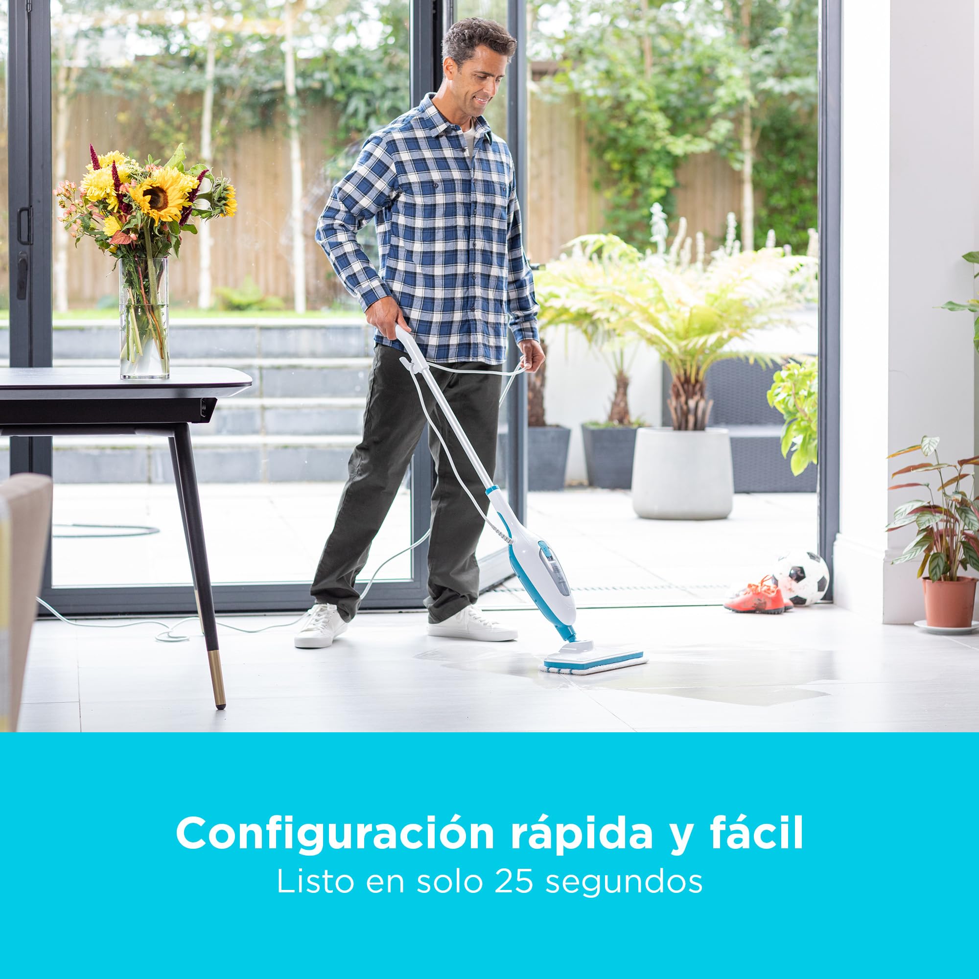 BLACK+DECKER Mopa de vapor multifunción de bajo consumo con limpiador de manos y 5 accesorios, FSMH13E5-QS