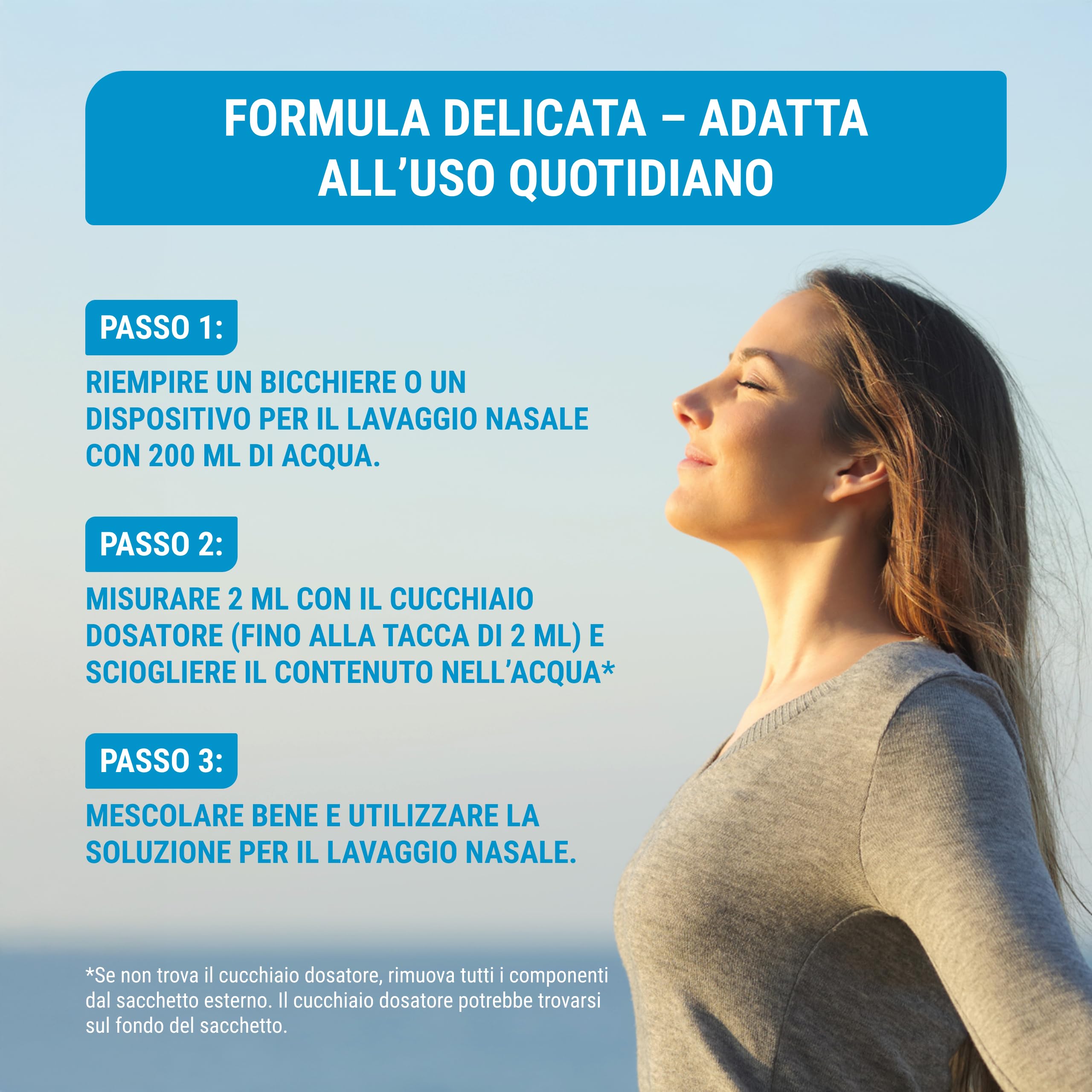 Raibu Fisiologico per Lavaggi Nasali - 150 Porzioni (XXL) I Con Misurino Dosatore I Sale Lavaggio Nasale, Irrigazione del Naso, Neti Lota