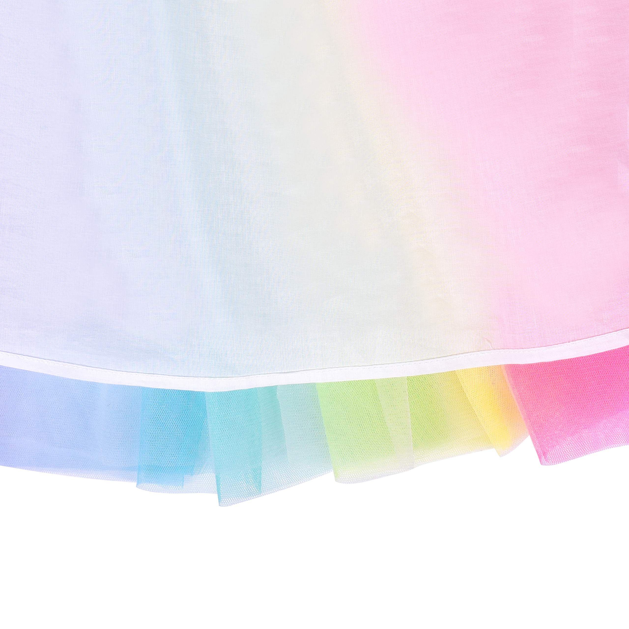 Sunny Fashion Vestido para niña Morado Manga Corta Tul Falda Fiesta 4-8 años