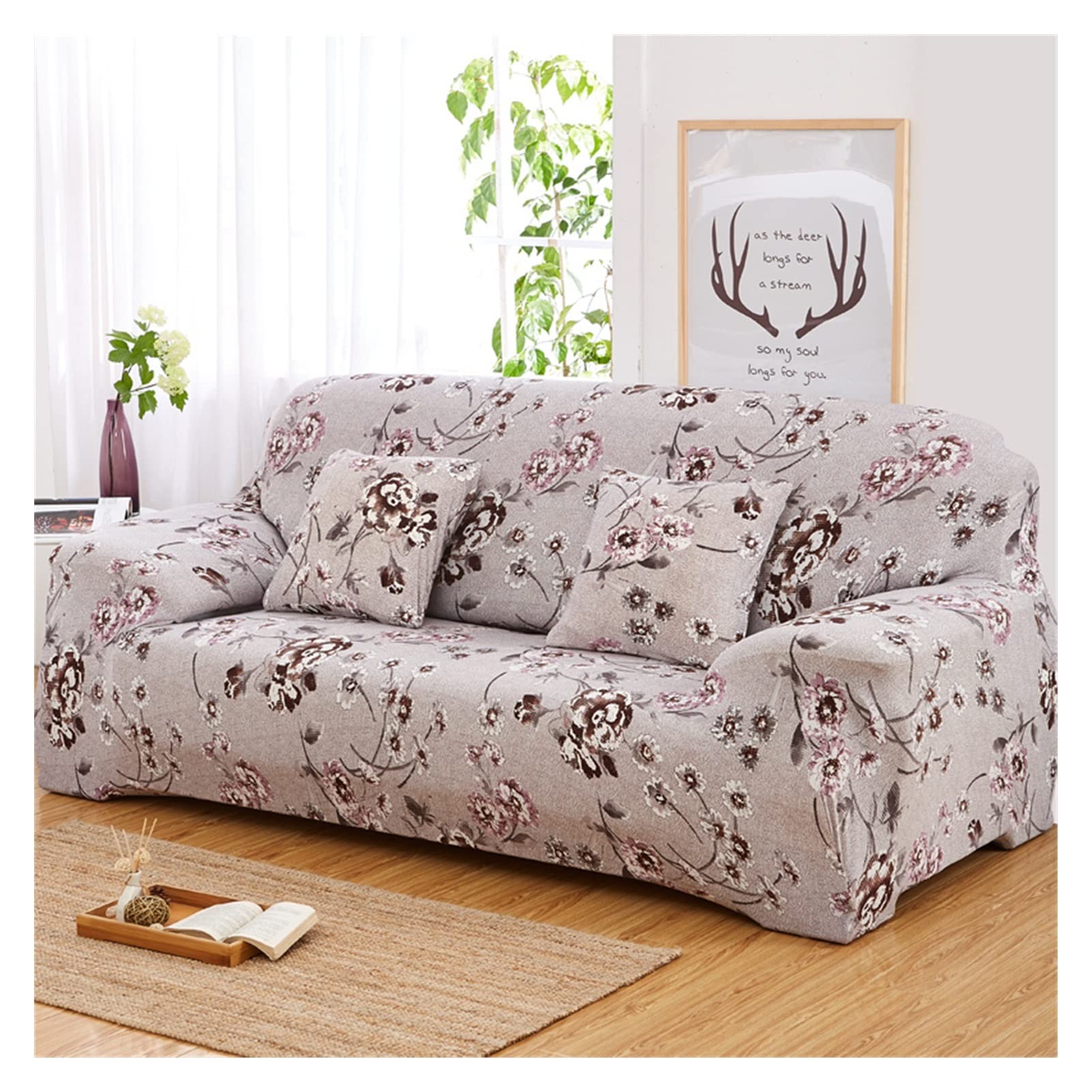 Floral Pattern Elastic Stretch Universal Sofa Covers Sectional Throw Couch Corner Cover Cases For Furniture Armchairs Home Decor sofa set (Color : 3, Size : 2 Seater)