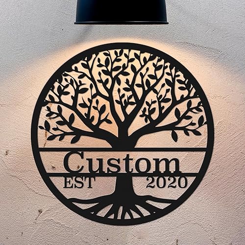 Miniatura 2 de Letreros metálicos personalizados, señales de negocios, señales de tráfico, letrero de árbol, signos del árbol de la vida, arte de pared de metal