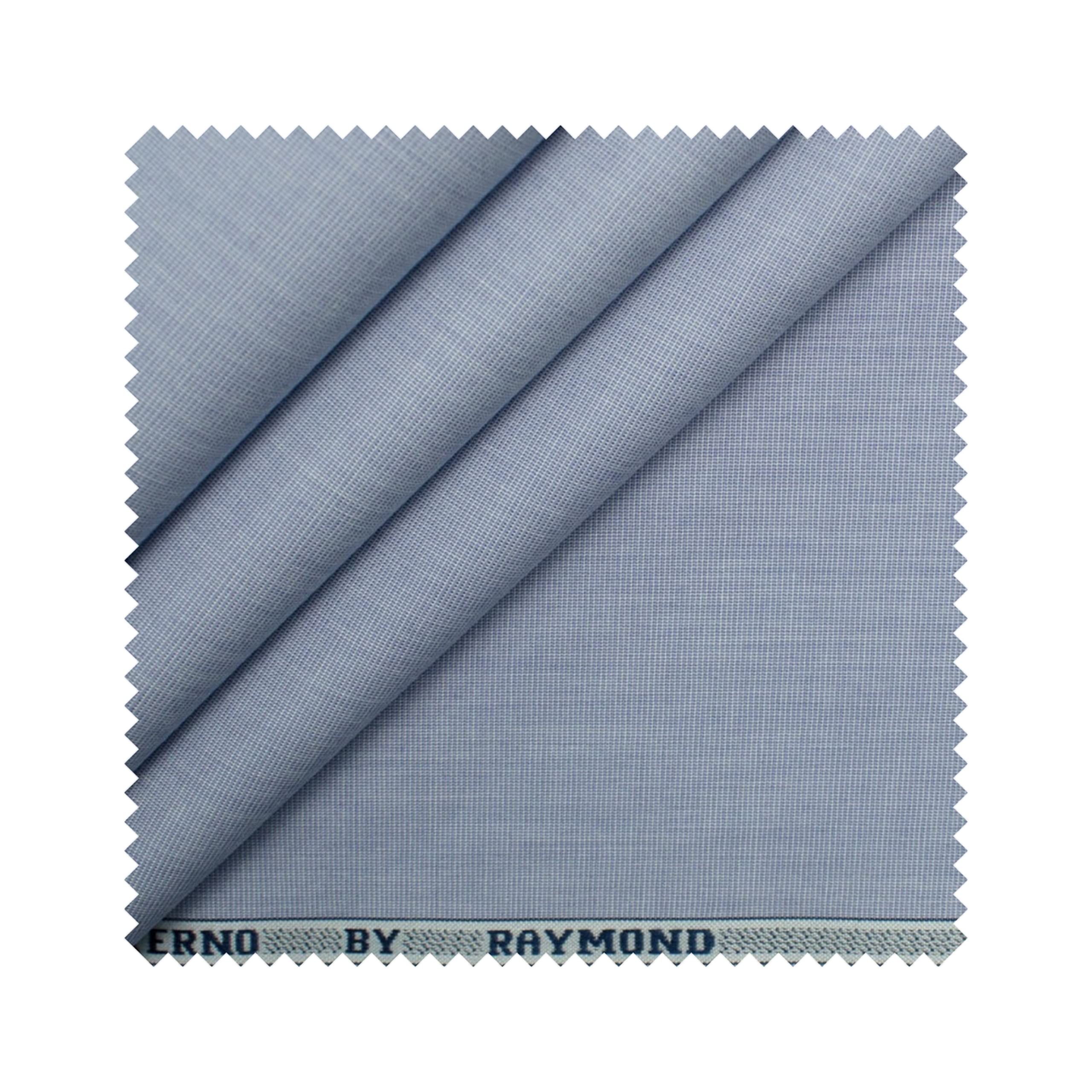 raymond fabrics Raymond 100% Cotton Shirting Fabric (1.7 Meters, All Weather, Unstitched Premium) Light Blue, Solid-picture-11