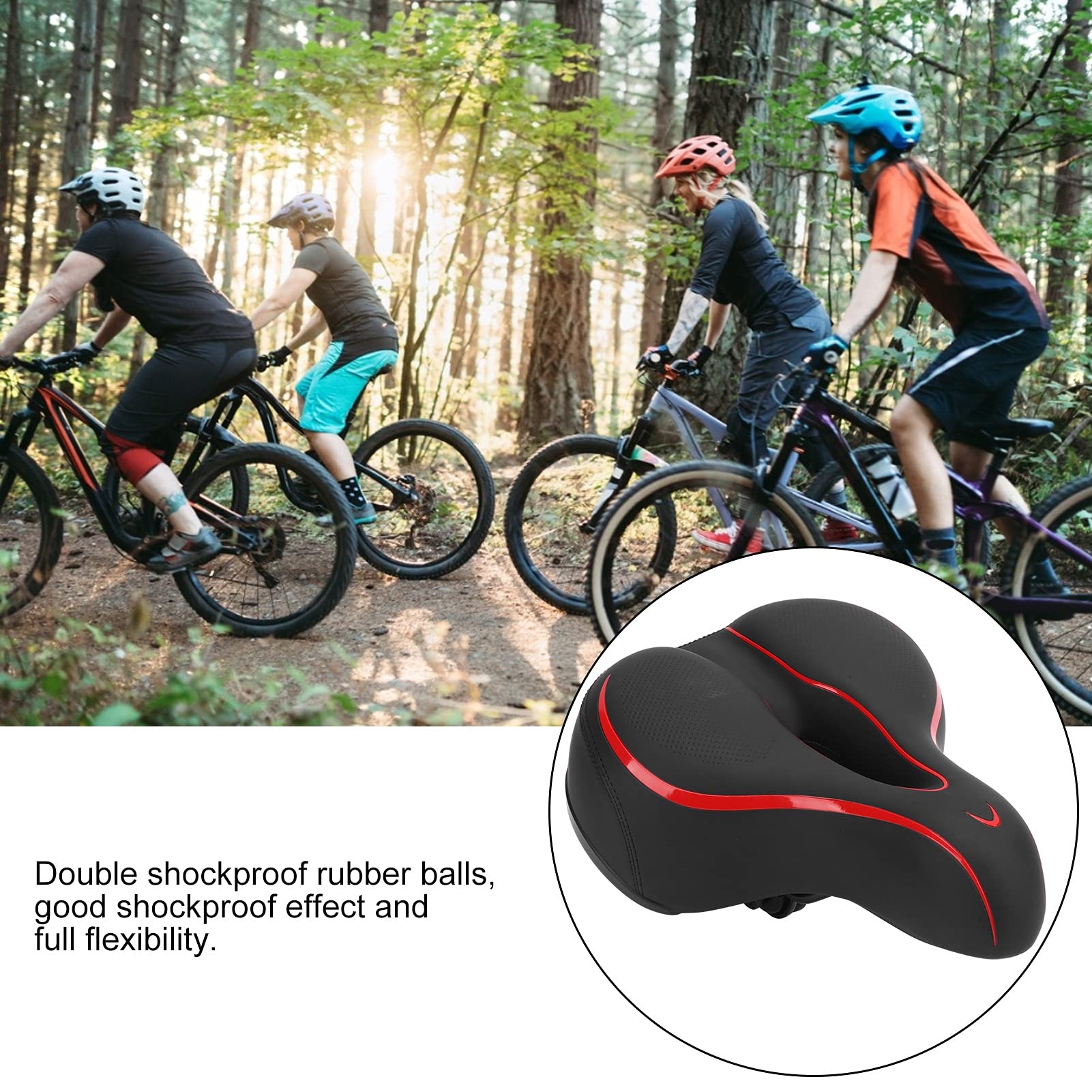 Selle Confort Gel Coussin pour BMX VTT Vélo montage Route Etanche Noir/Rouge - Équipements vélos Selle Confort Gel Coussin pour BMX VTT Vélo montage Route Etanche Noir/Rouge - Équipements vélos