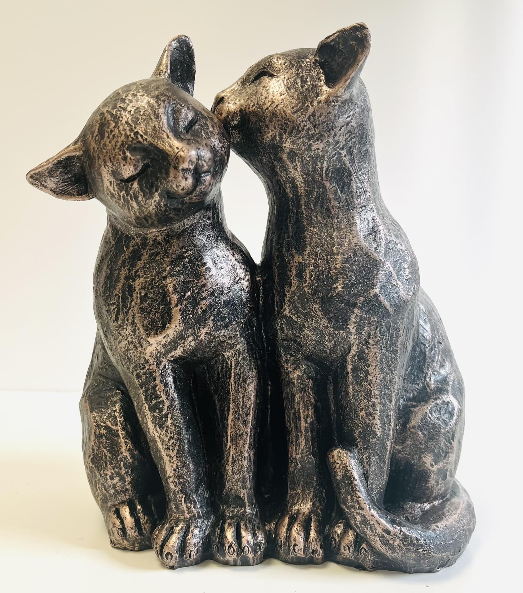 My Square Mile Black Kitten Cat Ornament Memorial Garden Statue Preening Outdoor Sculpture Gift (Black, Medium 18cm)