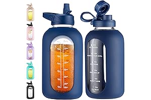 CIVAGO Glass Water Bottle: Your Ultimate Hydration Companion with Straw and Time Marker