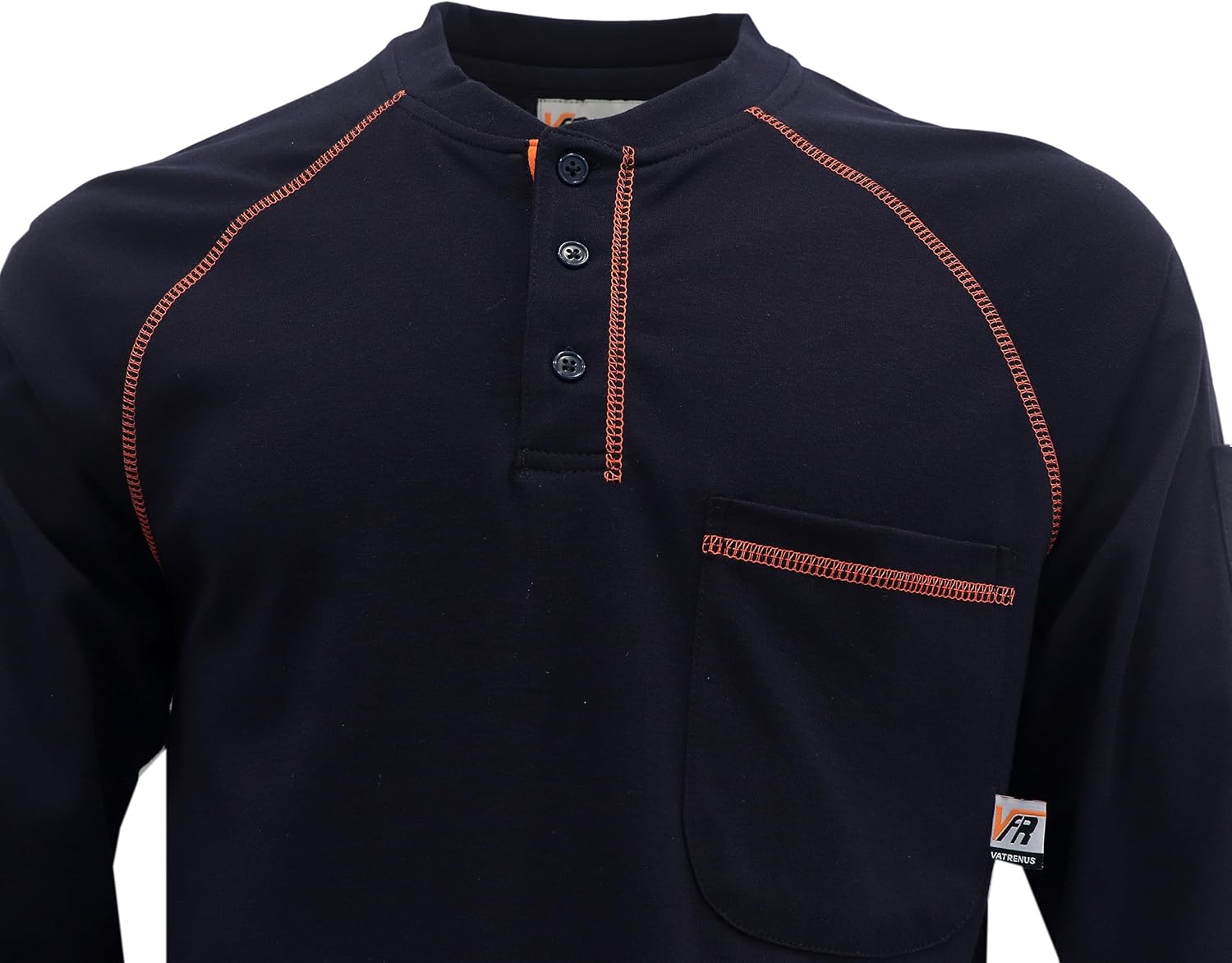 VATRENUS FR Shirts Henley 5.5oz 100% Cotton Flame Resistant Long Sleeve T-Shirts - Image 4
