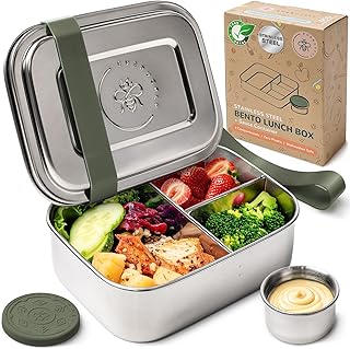 Everusely - Bento Box - Sage, 27oz / 0.8 L - Stainless Steel Lunch Box w...