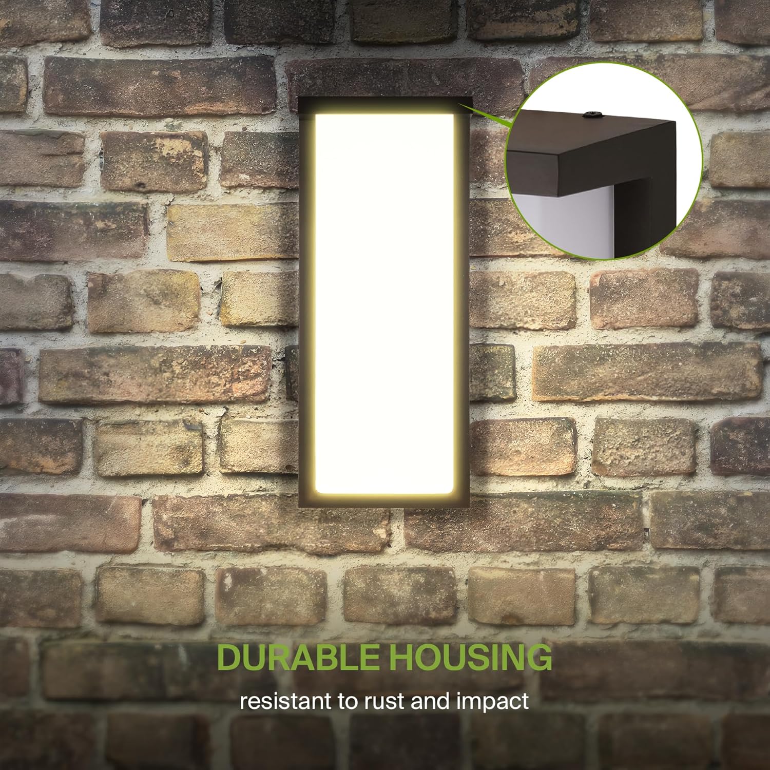ASD LED 14" Outdoor Wall Light, Front Door House Sconce | 3CCT, Dimmable, Waterproof, ETL Listed | 20W 1900LM 3000-5000K 120V | Exterior Patio Lighting Fixture, Flush Mount Porch Lamp | Dark Bronze
