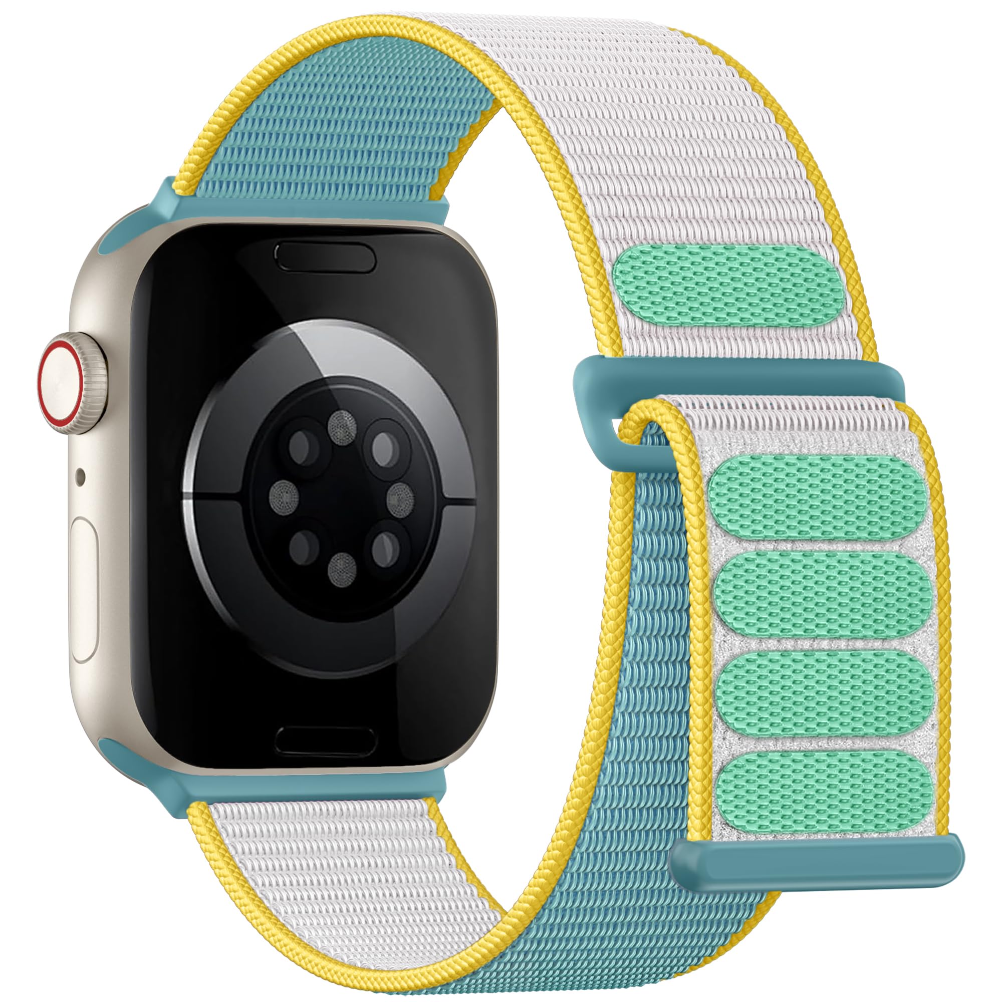 Lenrao Compatible with Apple Watch Bands for Men, 42mm 44mm 45mm 46mm 49mm, Sport Nylon Straps for iWatch Bands for men Series 11/10/9/8/7/6/5/4 Ultra SE 3/2/1 AuroraBlue