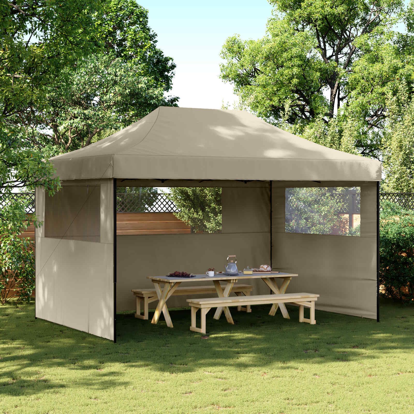 Carpa plegable para fiestas, 4,4 x 2,9 m, con 3 paneles laterales