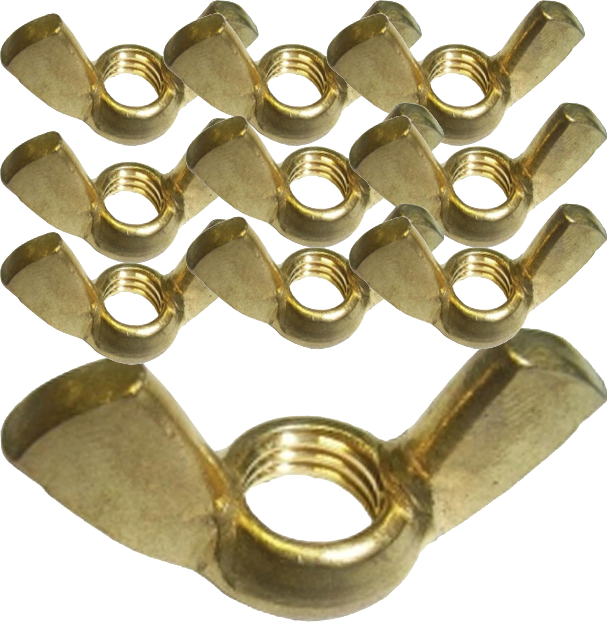 M8 Solid Brass Wing Nuts DIN315 (Pack of 10)
