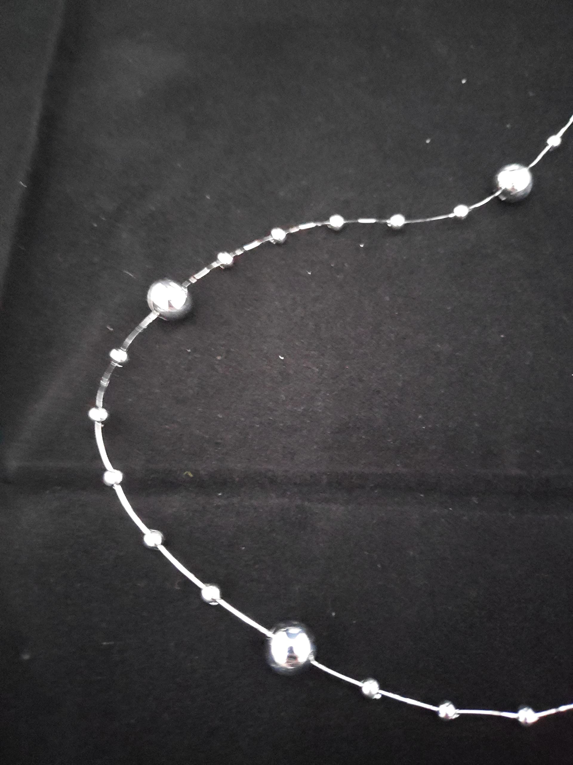 Just Flowers Artificial Faux Pearl Beads Chain Garland 3 mm for Jewelry Making, Decoration, Embellishing Handbags, Garments, Craft Accessories, (10 Meter, Silver) 2