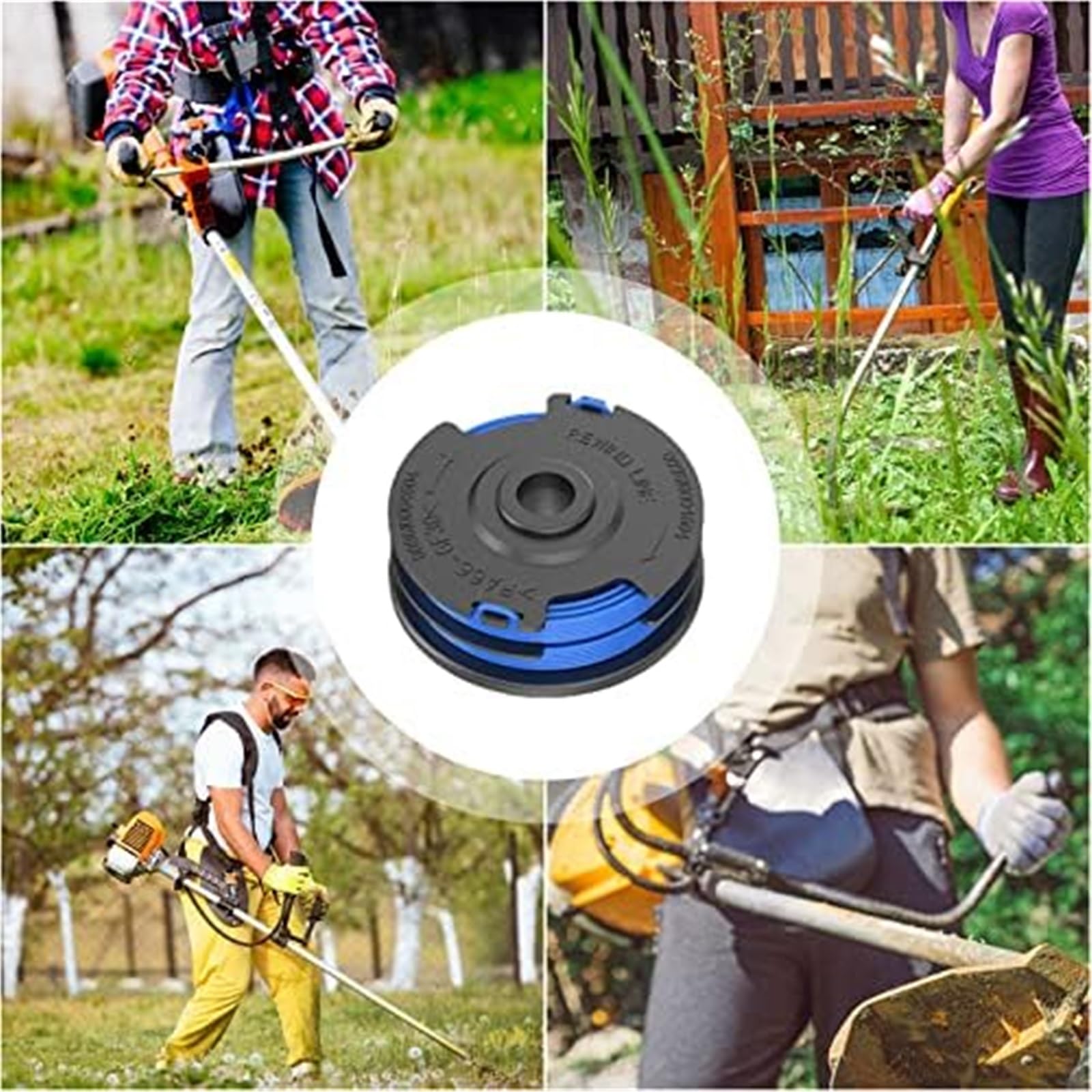 Automatyczna szpula kosiarki 6 sztuk wymienna żyłka szpuli dla Greenworks G40LT 8. X 1,65 mm 40 V podkaszarki dla trawnika G40LTK2 G40LTK2x(BLACK 8pcs)