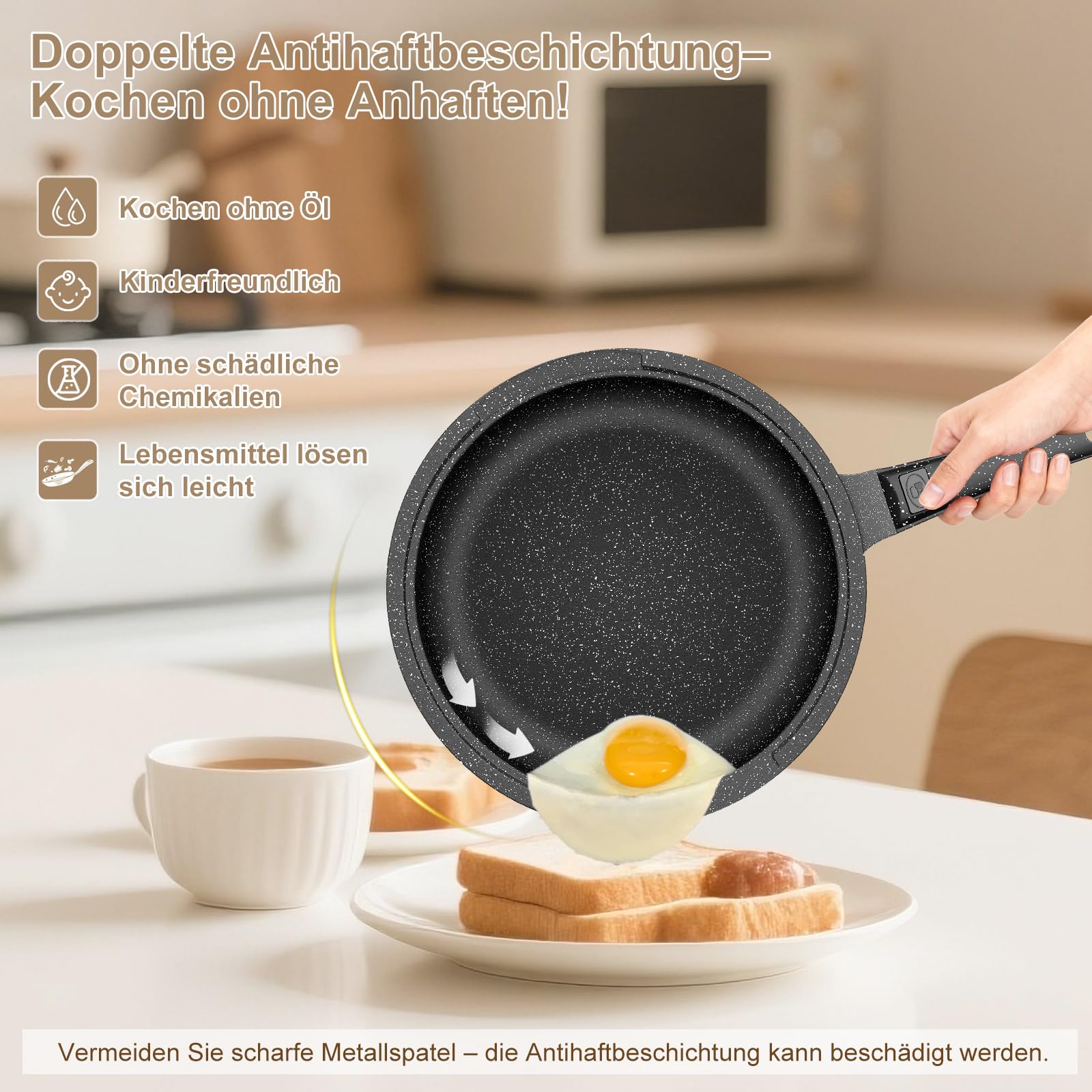 HOMELUX 10-tlg. Induktions-Topfset mit abnehmbaren Griffen & Antihaft | Stapelbar & ofenfest, Pfannen, Milchtöpfe & Kochtöpfe in diversen Größen, für alle Herdarten geeignet, Schwarz