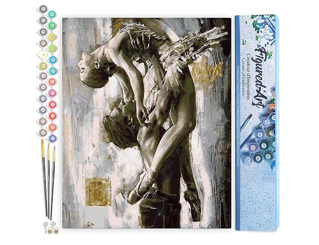 Figured'Art Pintura por números, diseño clásico de danzas, tamaño 40 x 50 cm, sin marco de madera