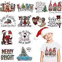 Vista 1 de 12 hojas de vinilo de transferencia de calor de Navidad, transferencia de calor de Navidad para camisetas, calcomanías de vinilo HTV de Navidad
