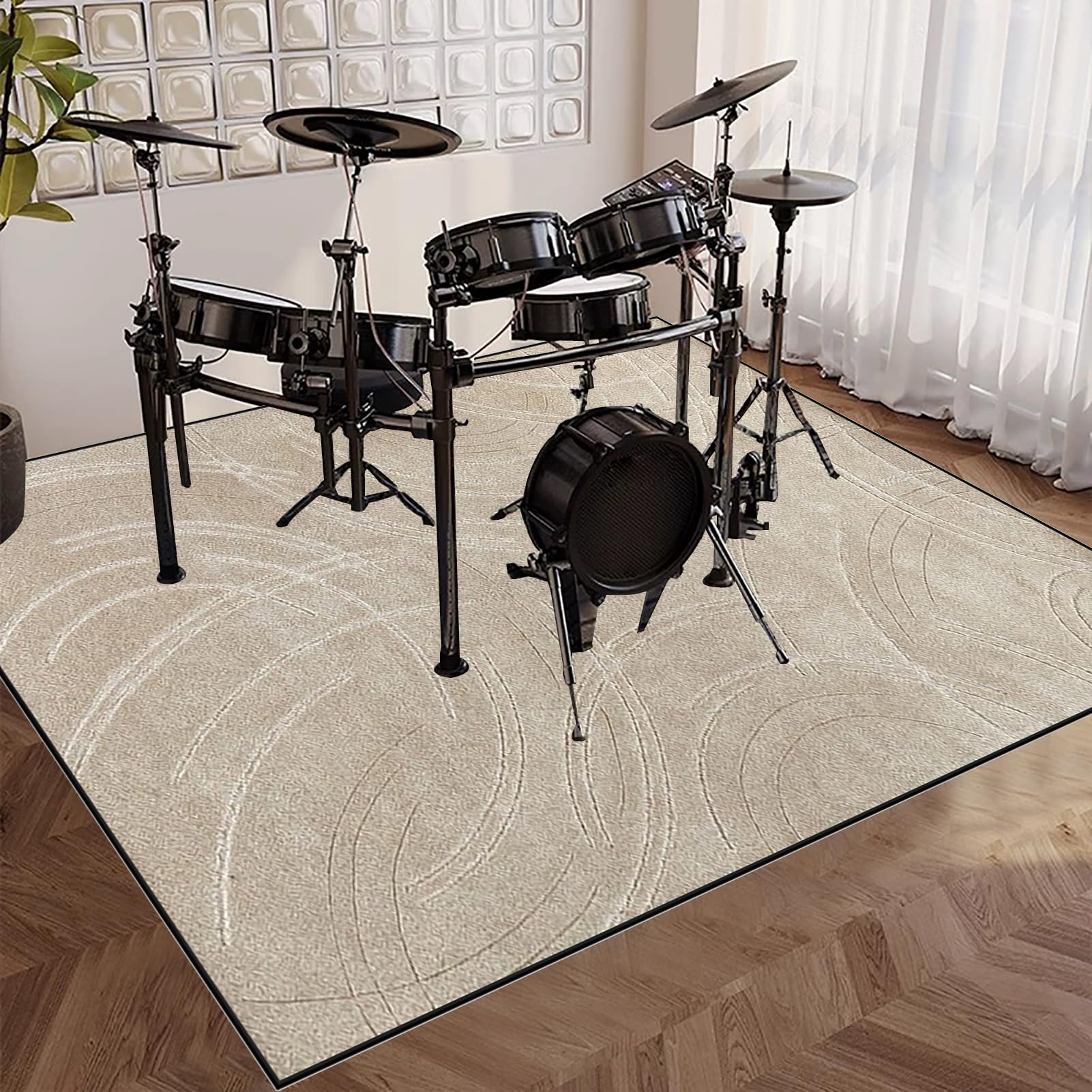 Tapis pour Batterie Antidérapant, Insonorisé, Professionnel de Jazz, pour Grosse Caisse Claire et Autres Instruments de Musique, Acoustique 120 x 70 cm