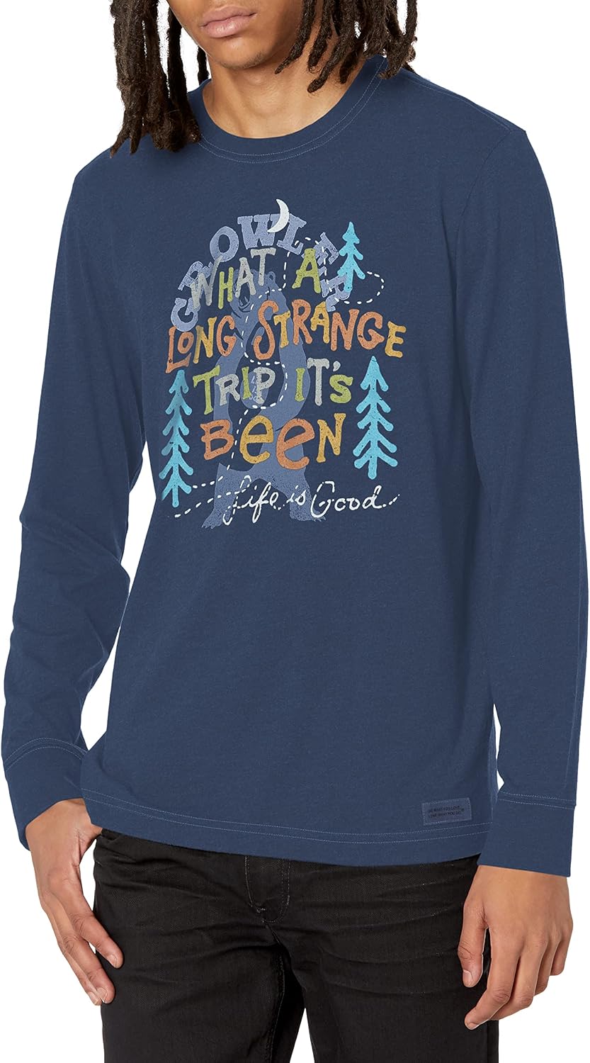 Life is Good Mens Graphic Long Sleeve T-Shirts Crusher Collection