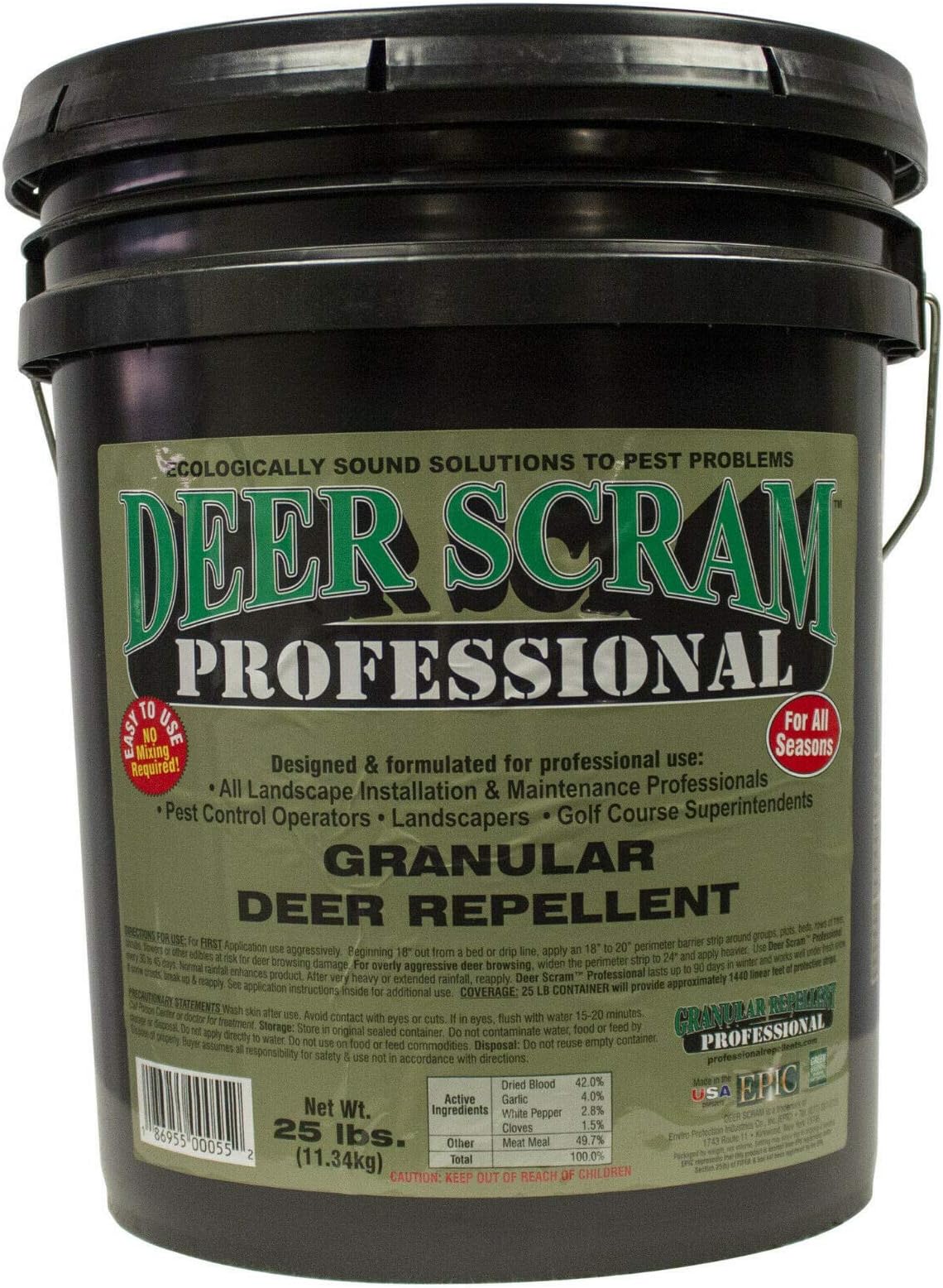 Epic Professional Deer Scram Repellent 25lb Bucket