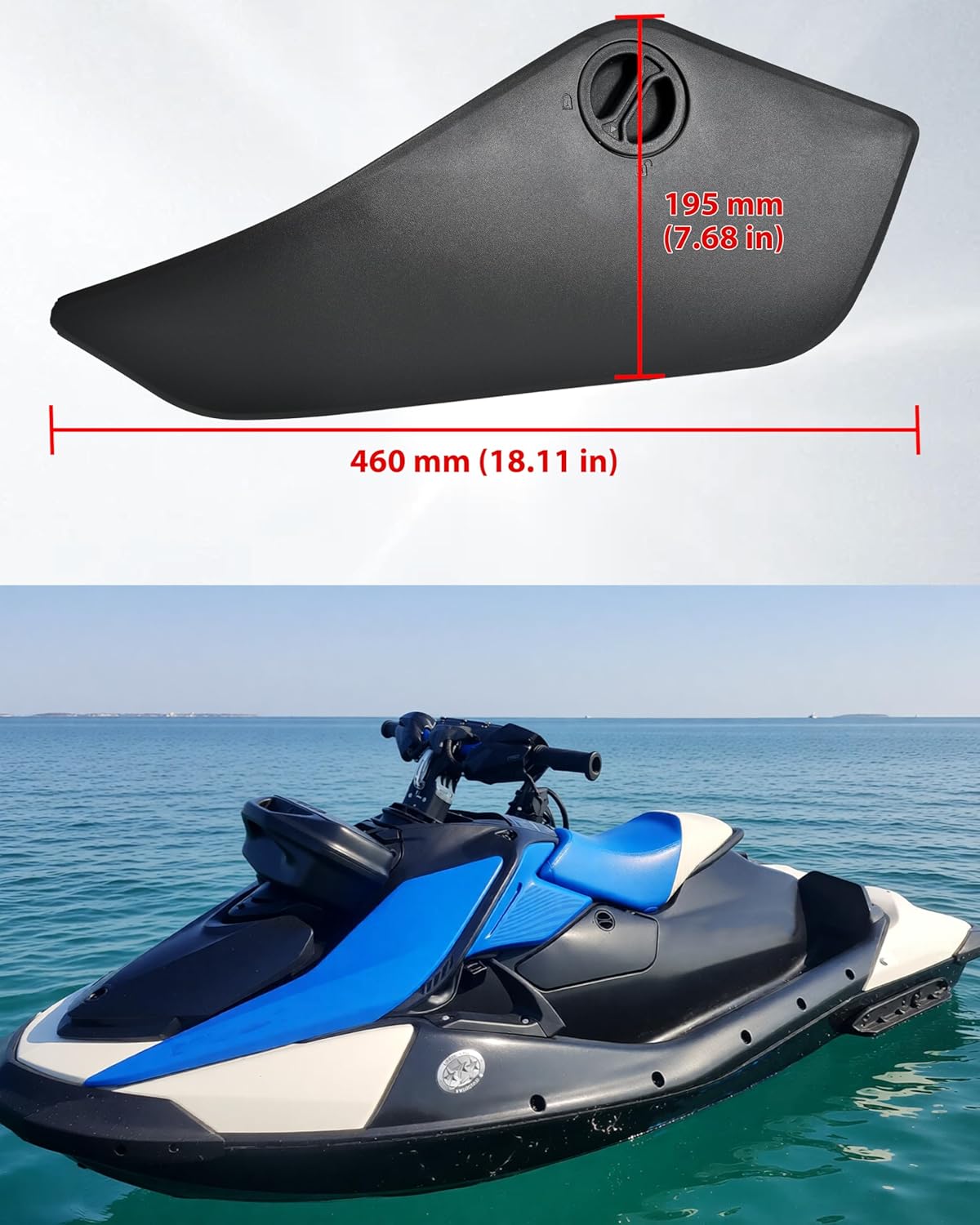 Access Cover for 2024+ Sea-Doo Spark Trixx, Black Side Fairing Lock Cover Kit for Sea-Doo Spark Trixx 2024+ Accessories, Replace #291005940, 1PCS